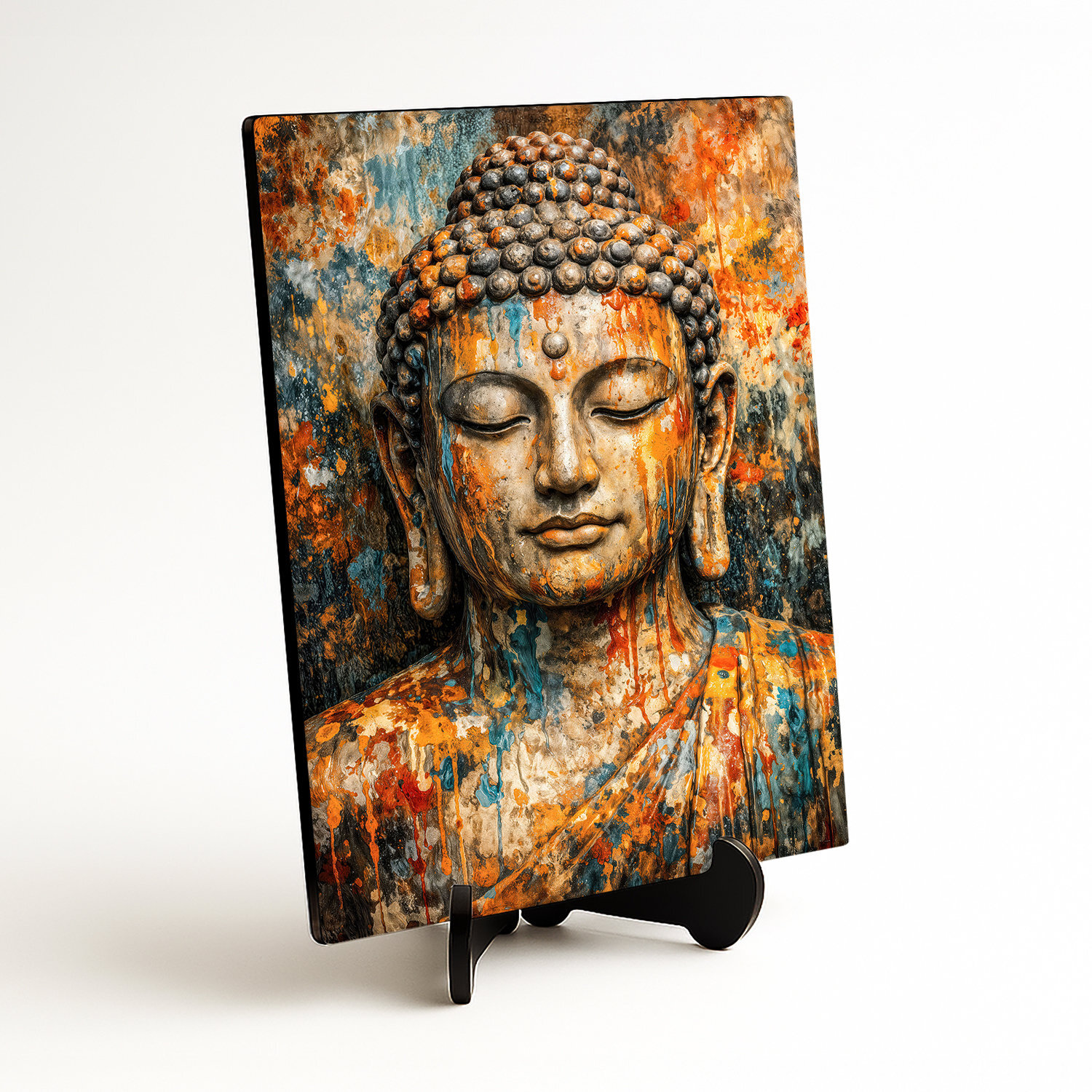 Drevený obraz na stenu - Buddha vo farbách