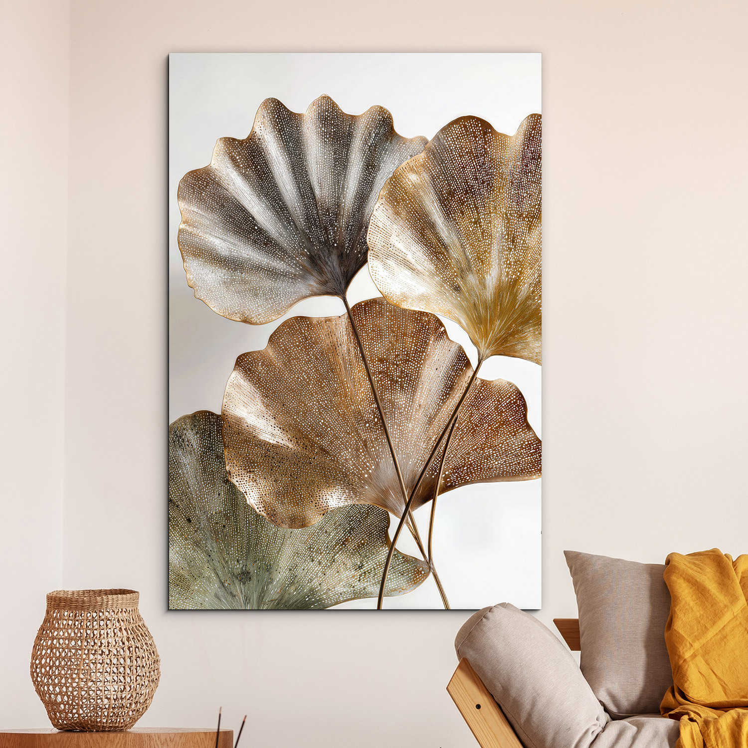 Dizajnový obraz - Metalické botanické listy