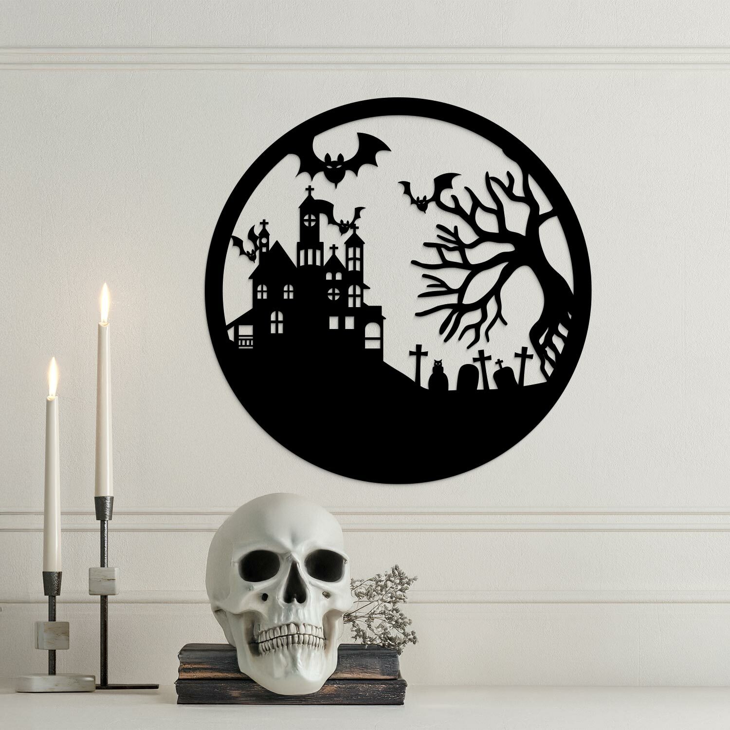 Drevená výzdoba na Halloween