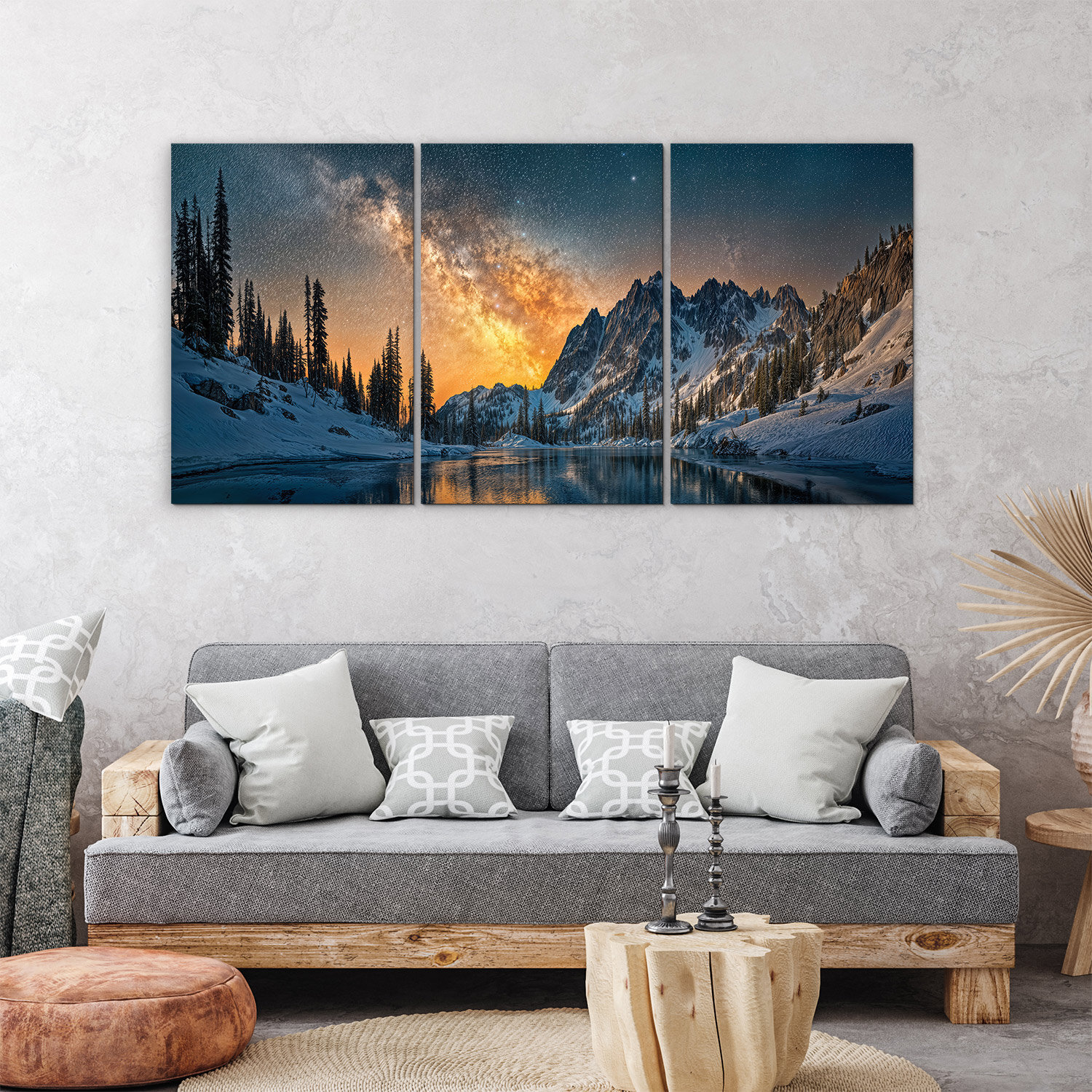 Viacdielny panoramatický obraz hôr