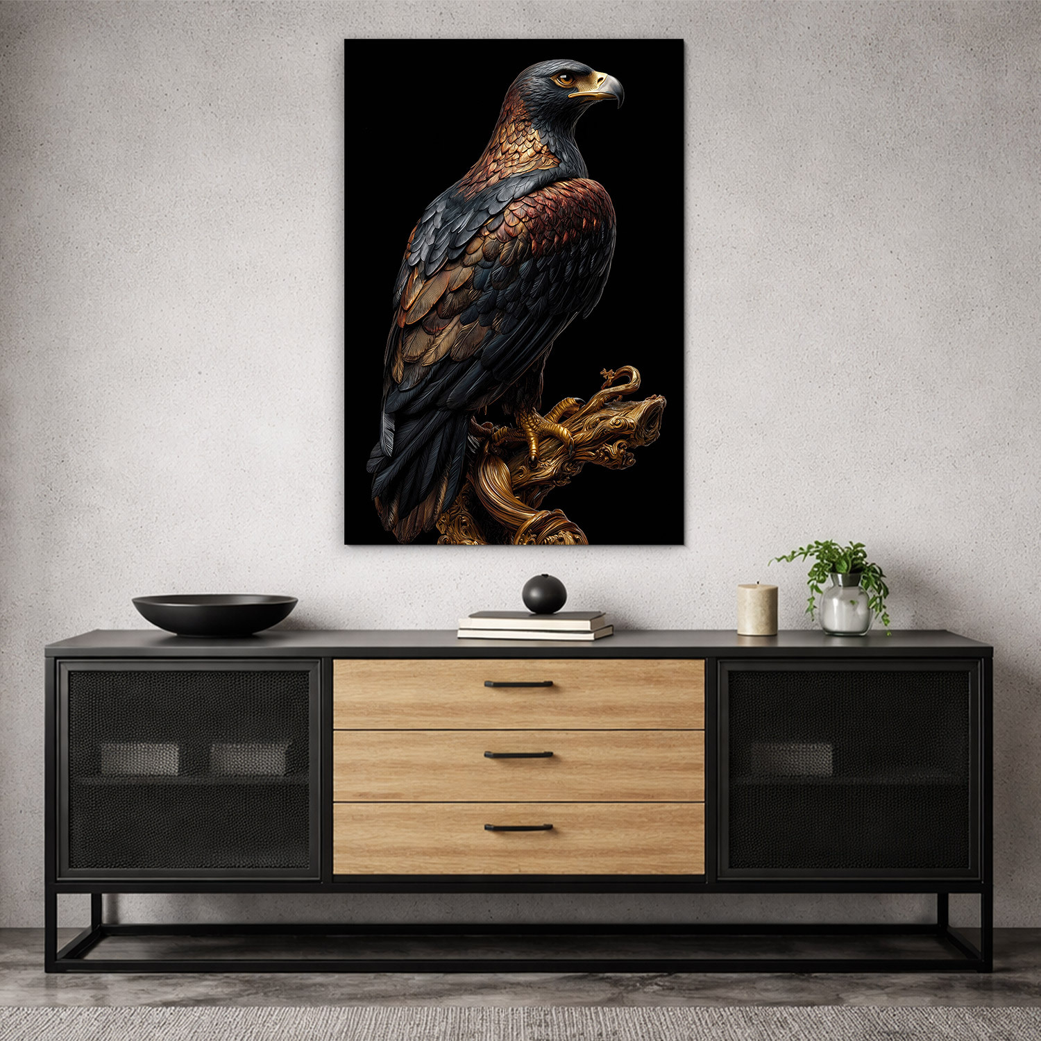 Luxusný obraz na dreve - Bronzový orol