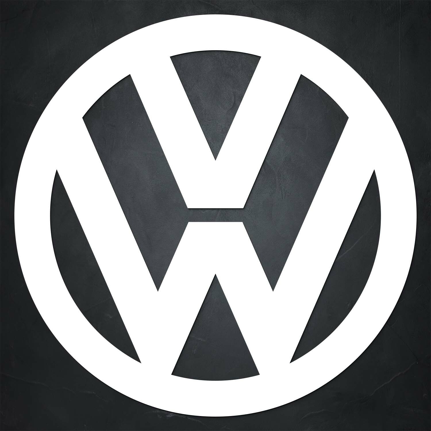 Drevený obraz - Znak loga Volkswagen, Biela