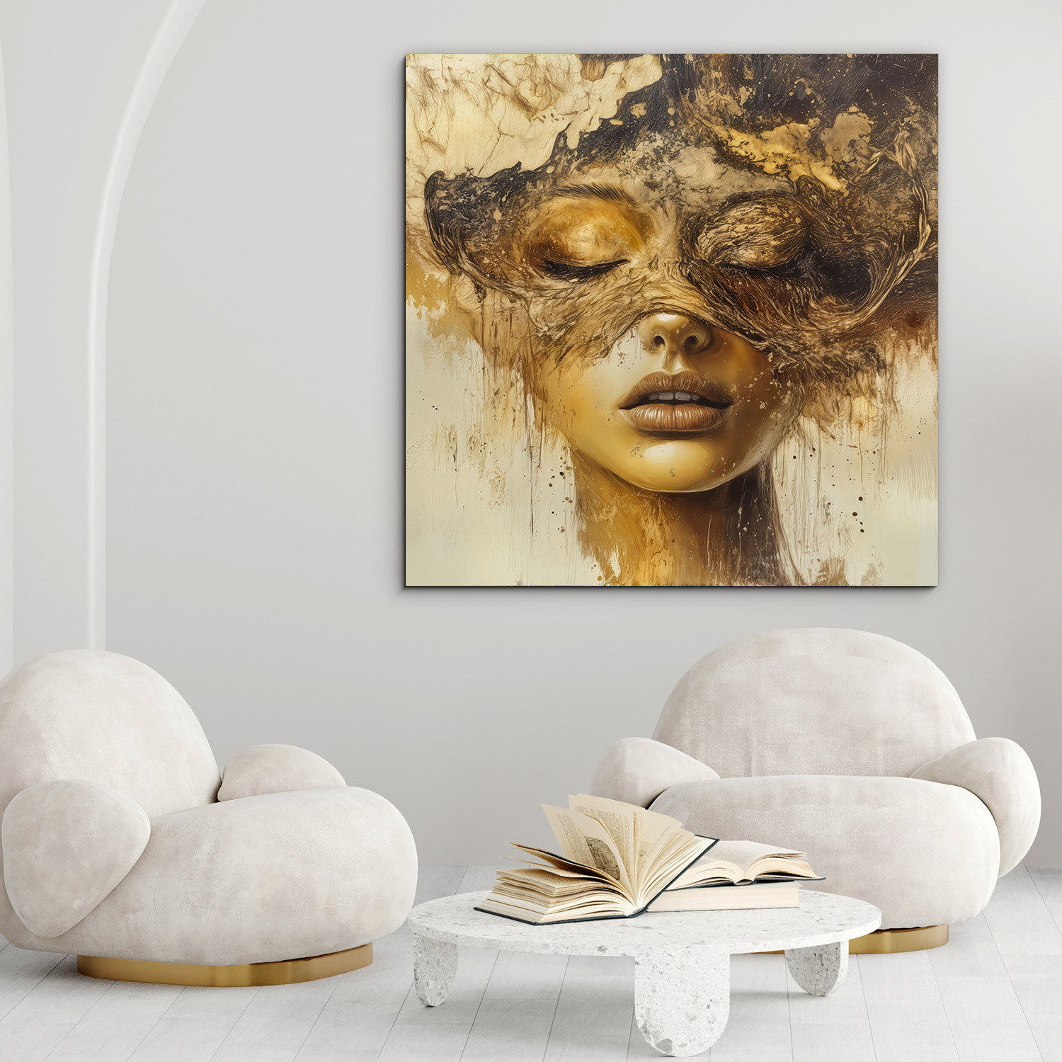 Glamour portrét ženy - Zlatá maska