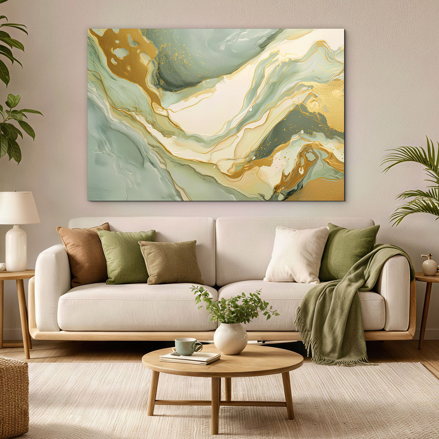 Decorație modernă în stil abstract - Verde