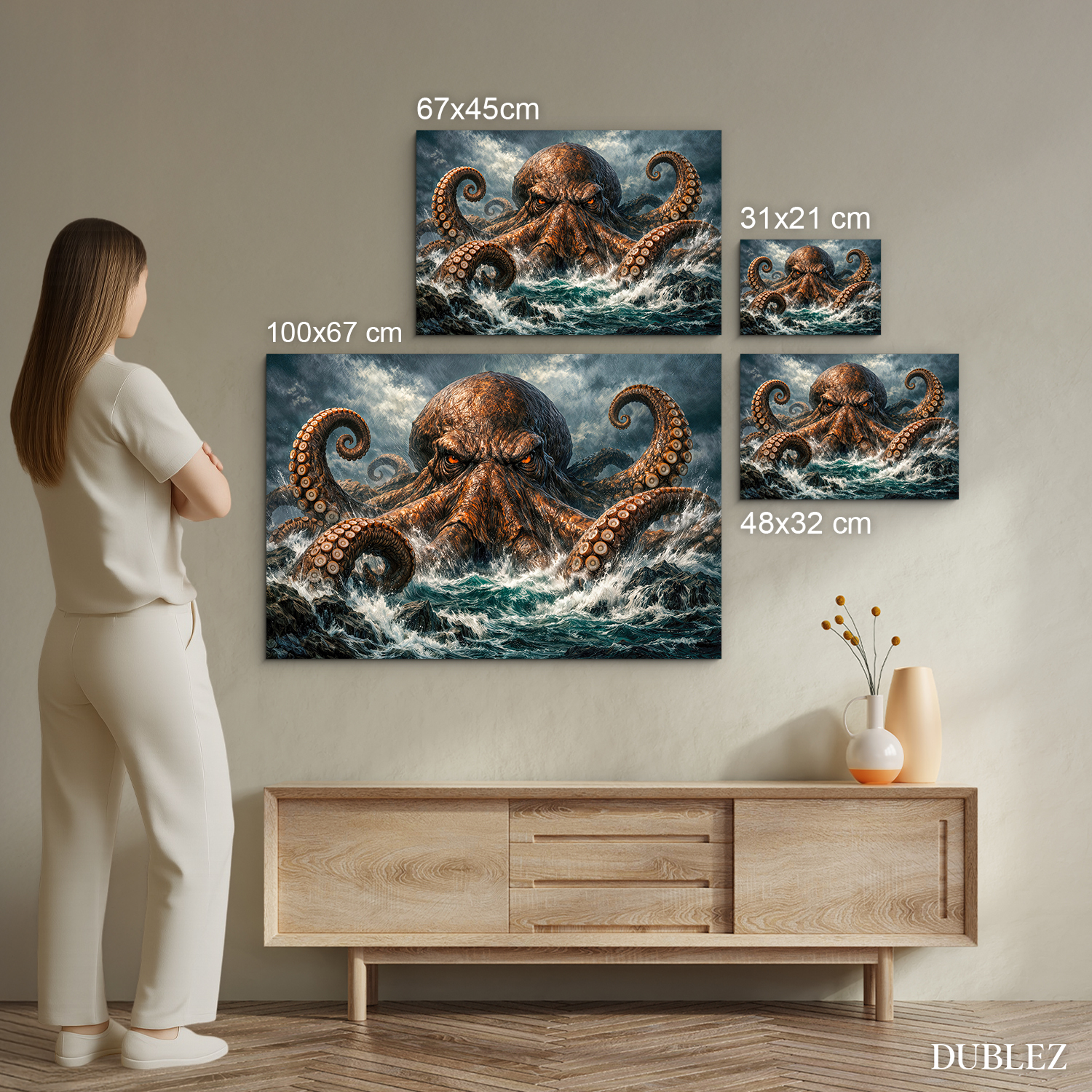 Drevený obraz - Kraken