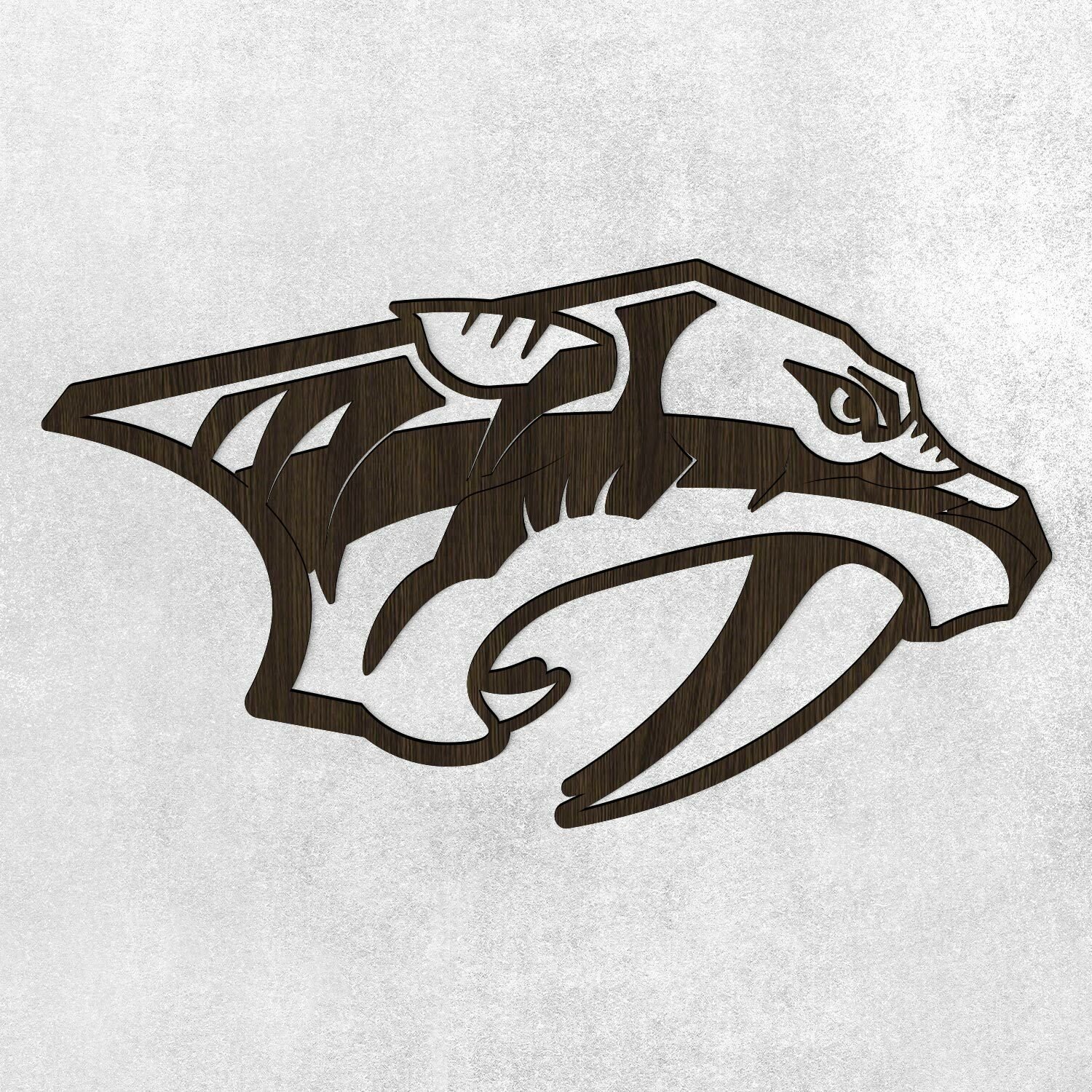 Hokejové logo NHL z dreva - Nashville Predators, Wenge