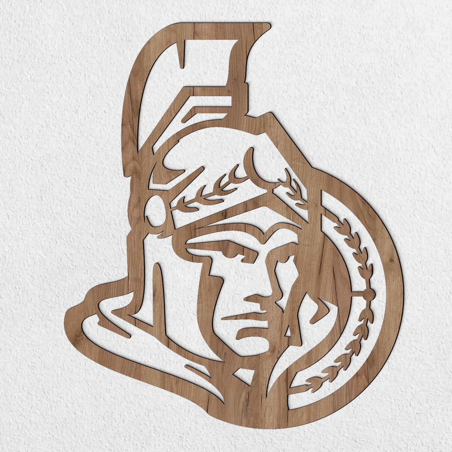 3D hokejové logo - Ottawa Senators, Dub tabakový