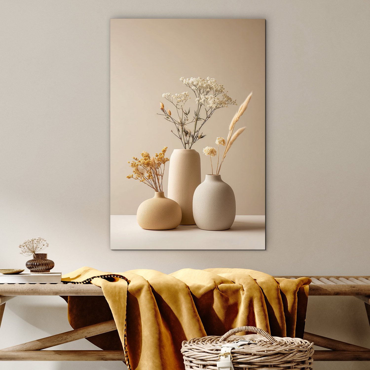 Tablou minimalist din lemn - Vaze