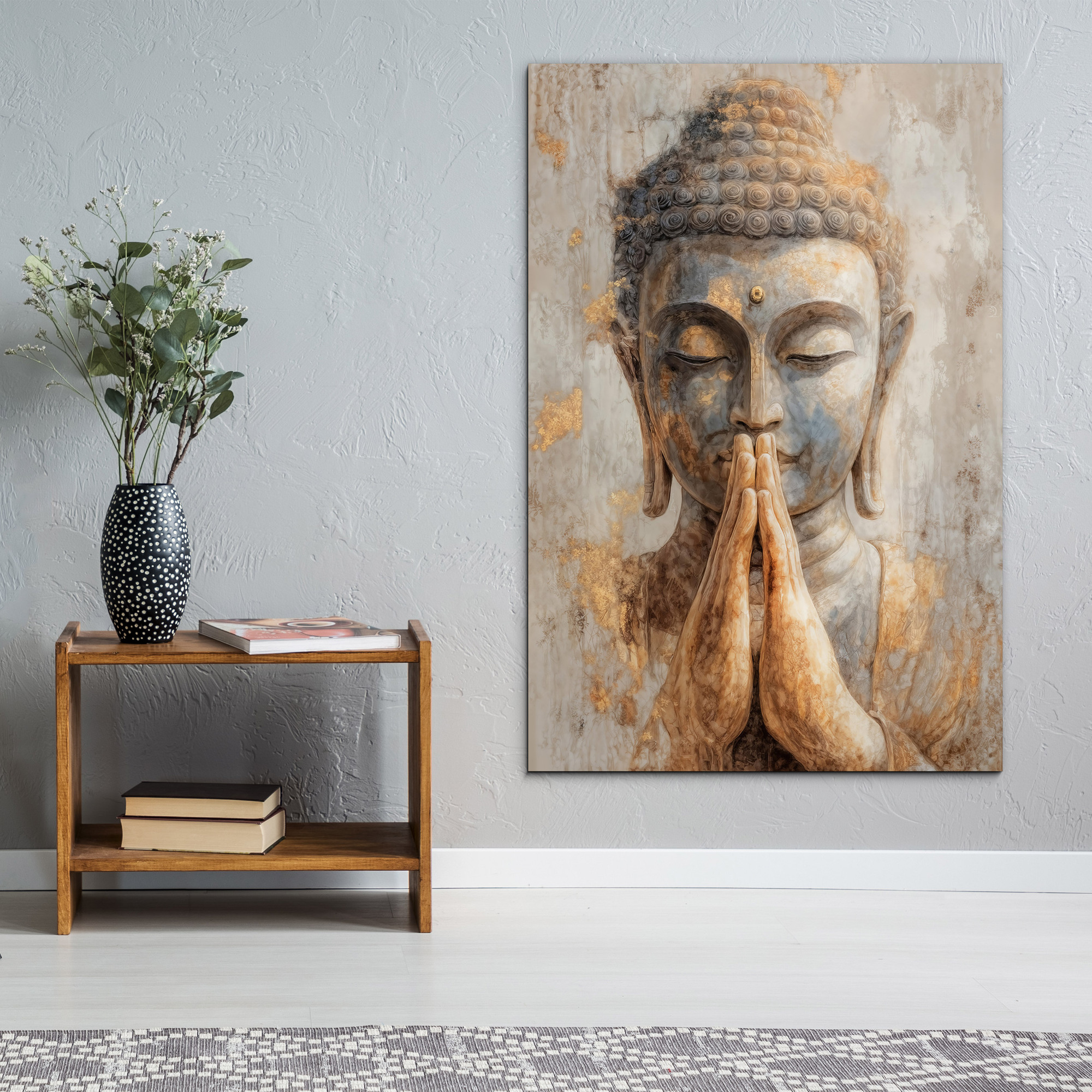 Drevený obraz - Buddha