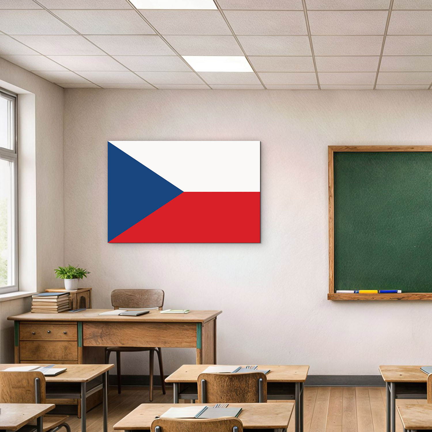 Levně Dřevěný obraz státní vlajky - Česká republika