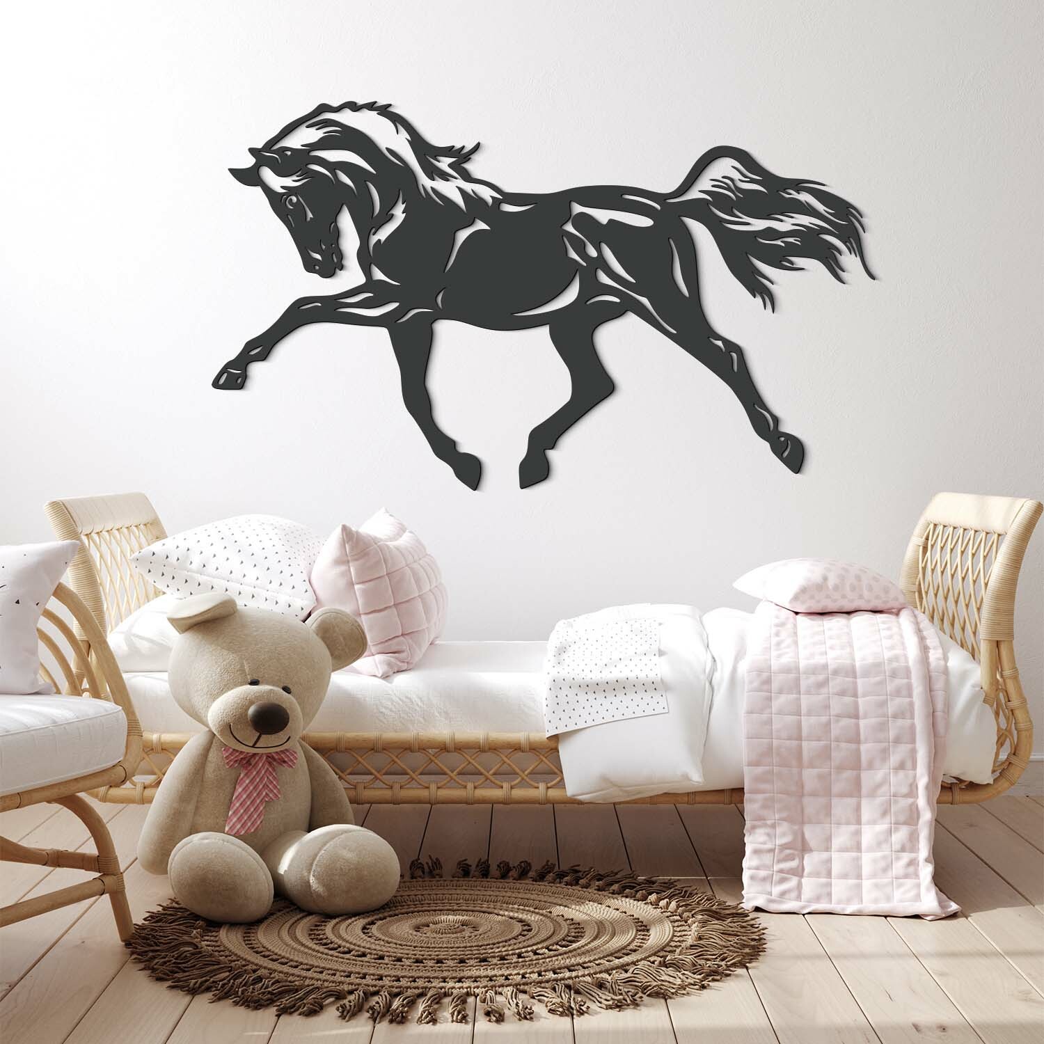 Dřevěný obraz na zeď - Divoký kůň