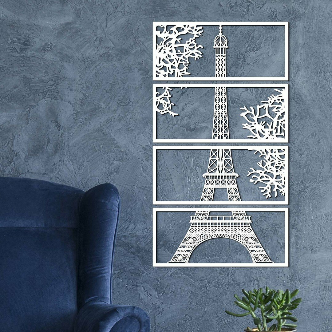 Dřevěný obraz na zeď - Eiffelova věž