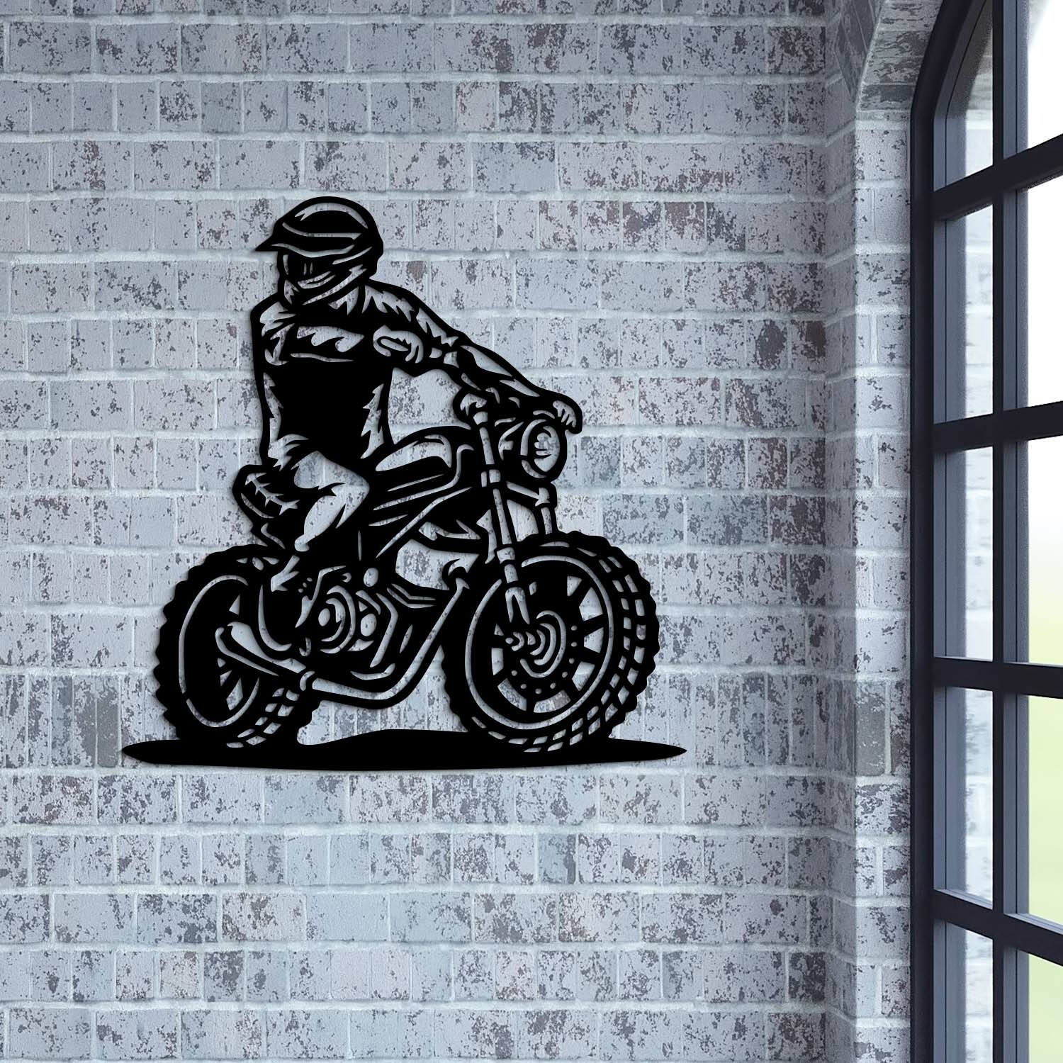 Drevený obraz na stenu - Motorka, Čierna