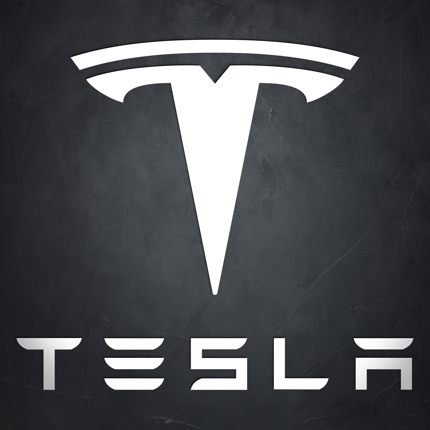 Drevený znak auta na stenu - Tesla 