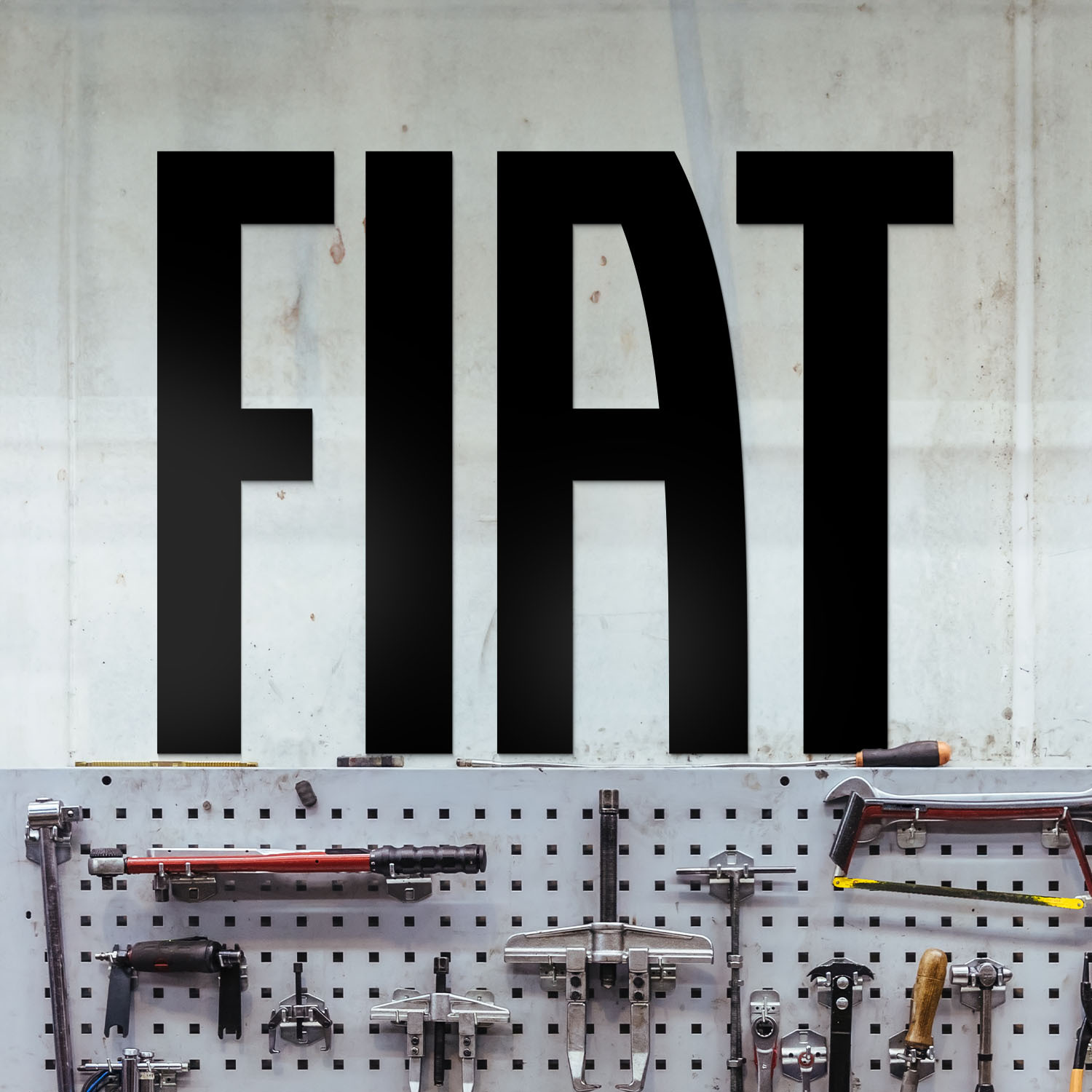 Drevené logo na stenu - Fiat