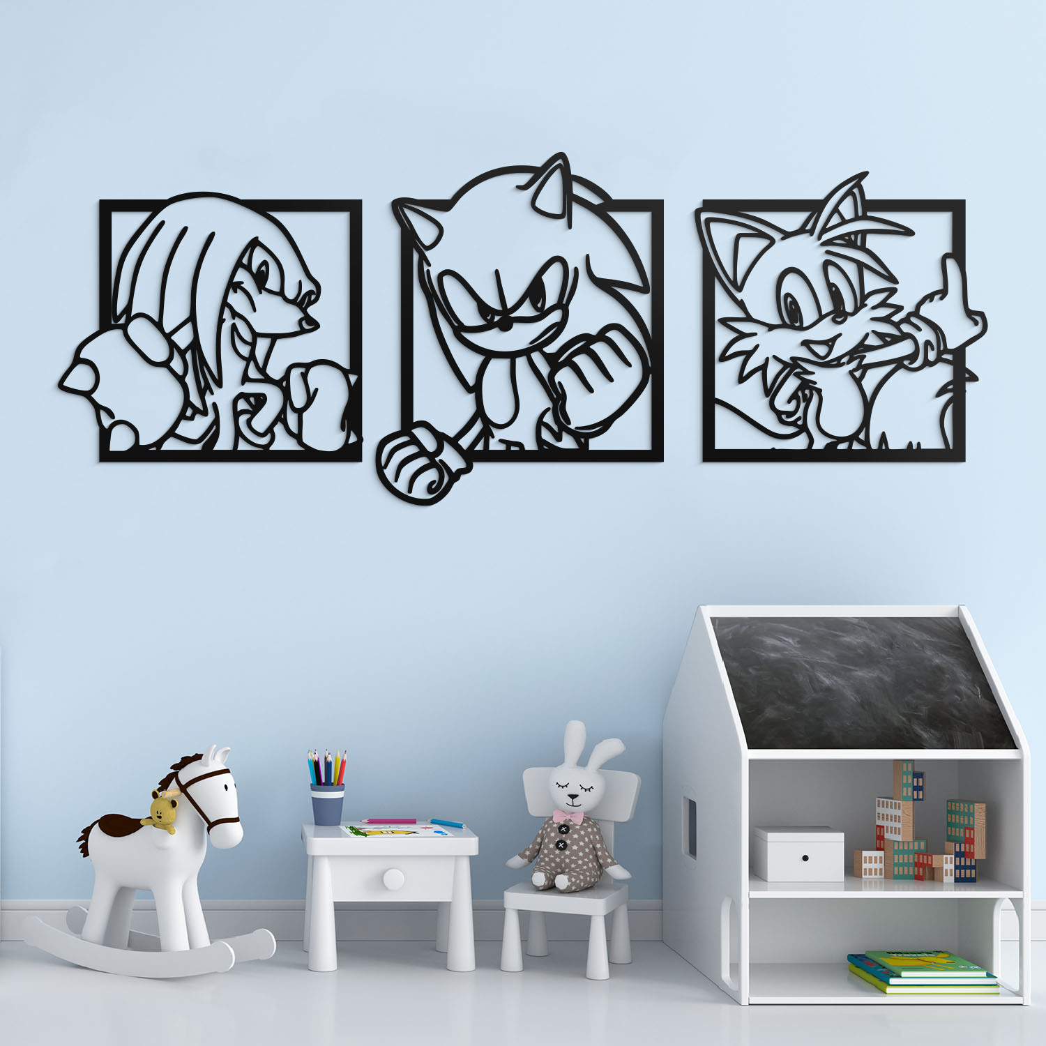 3 dielny obraz do detskej izby - Ježko Sonic