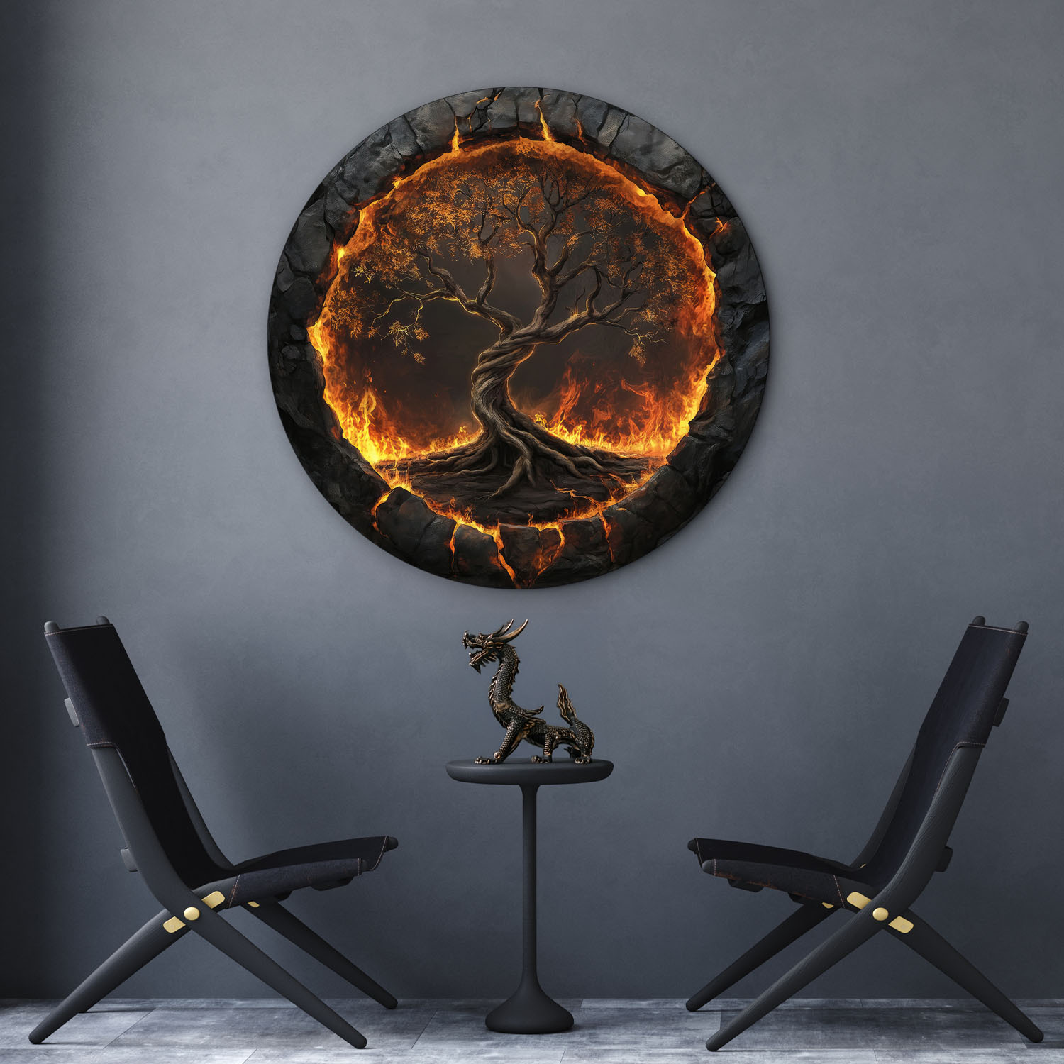 Drevený strom života na stenu - Volcanic 