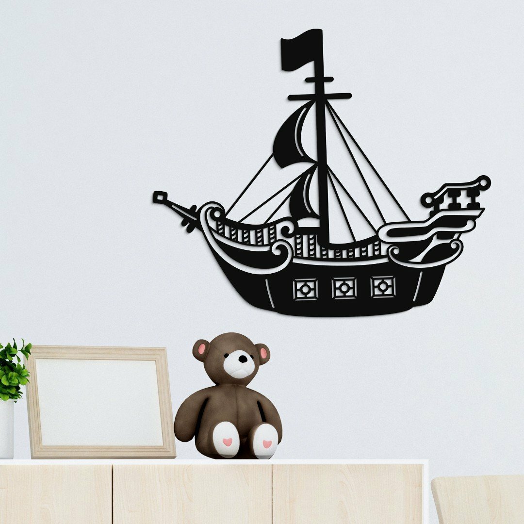 Nálepka na zeď pro chlapce - Pirátská loď