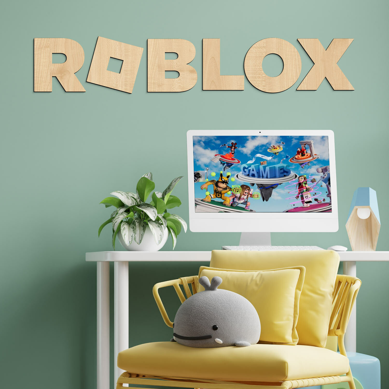 Drevený obraz - Logo Roblox