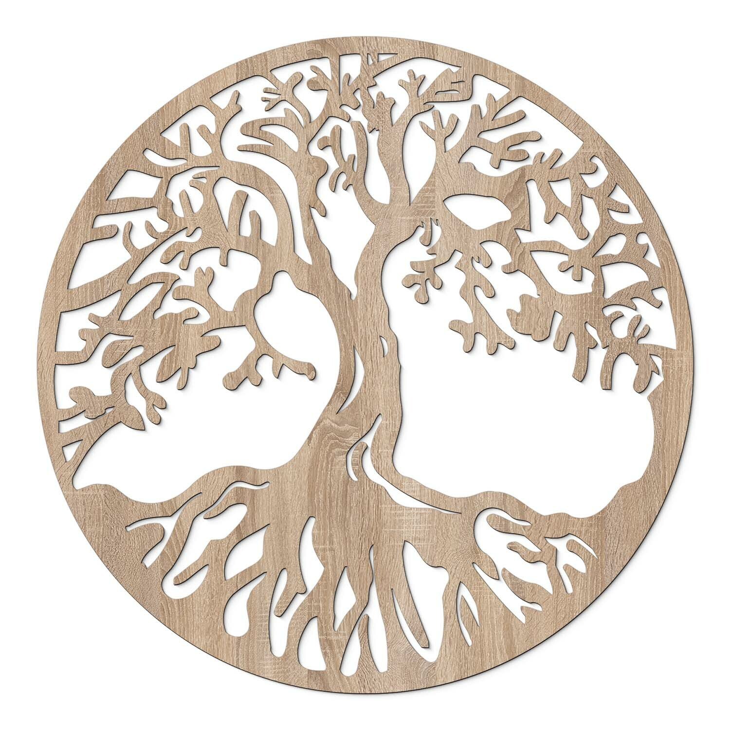 Drevený obraz strom života - Chokmah, Dub Sonoma