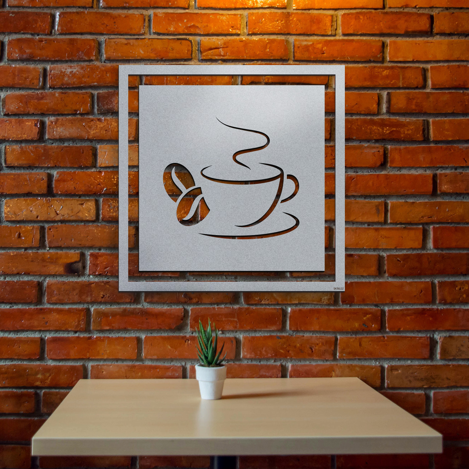 Drevená dekorácia do kuchyne - Káva, Strieborná