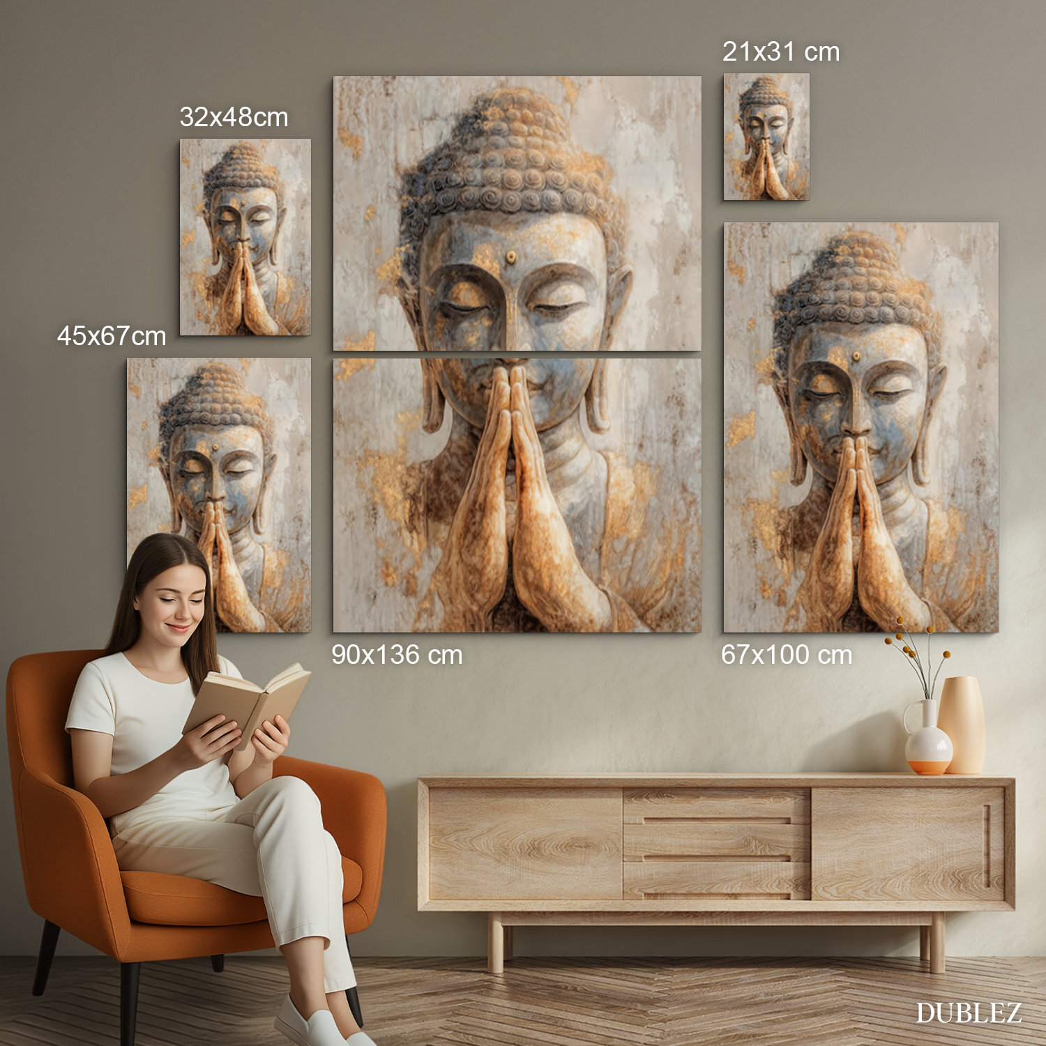 Drevený obraz - Buddha