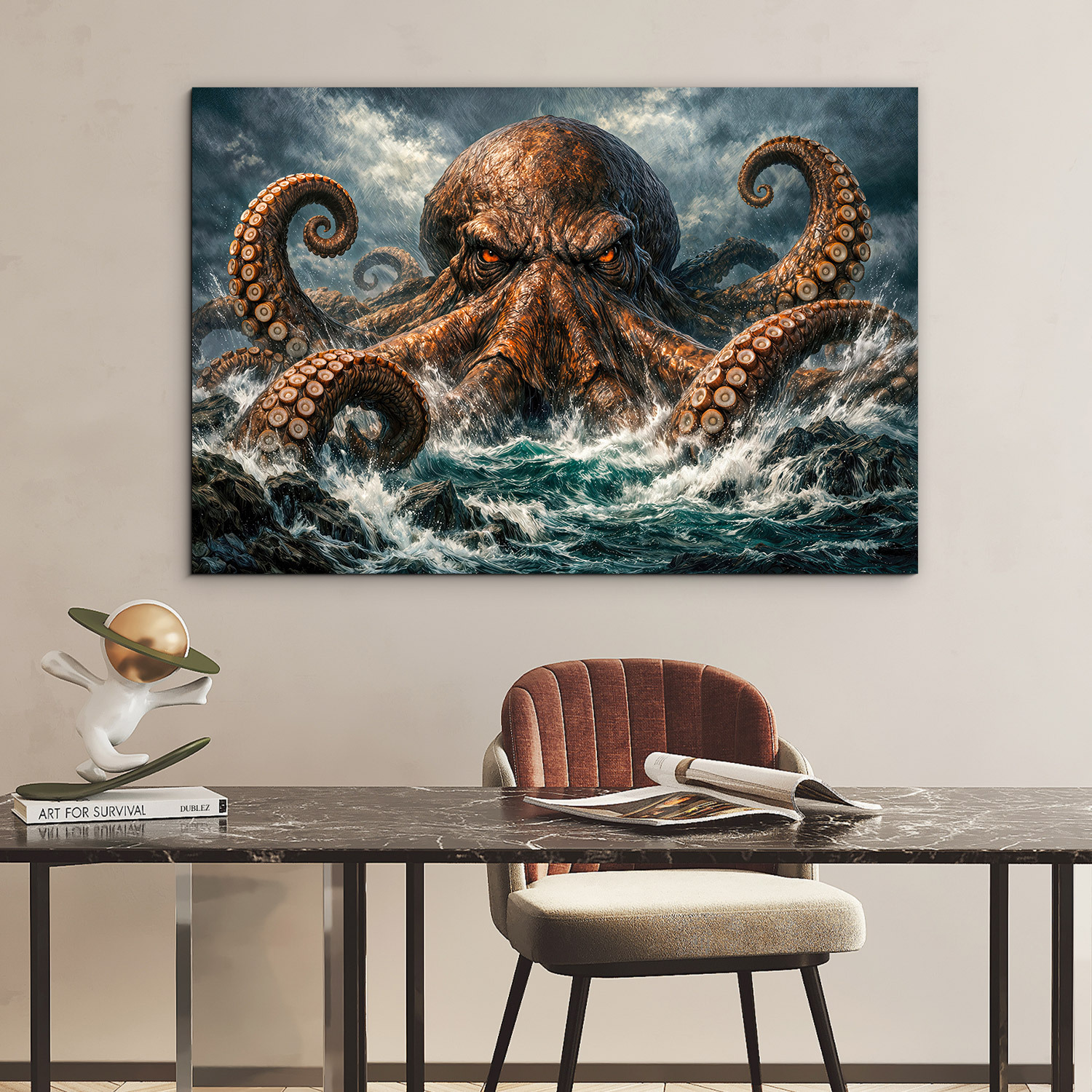 Drevený obraz - Kraken