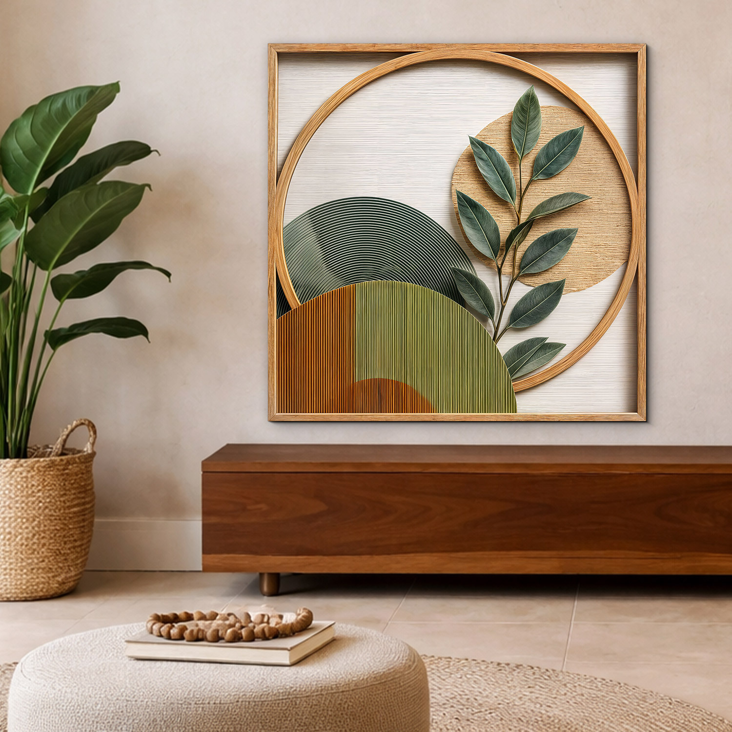 Minimalistická dekorácia s listami - Línie života