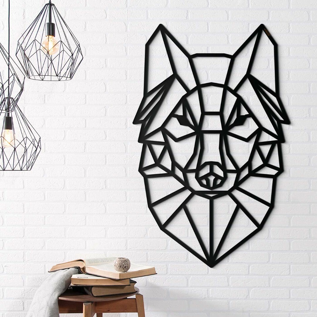 Industriální obraz na stěnu - Polygonální vlk