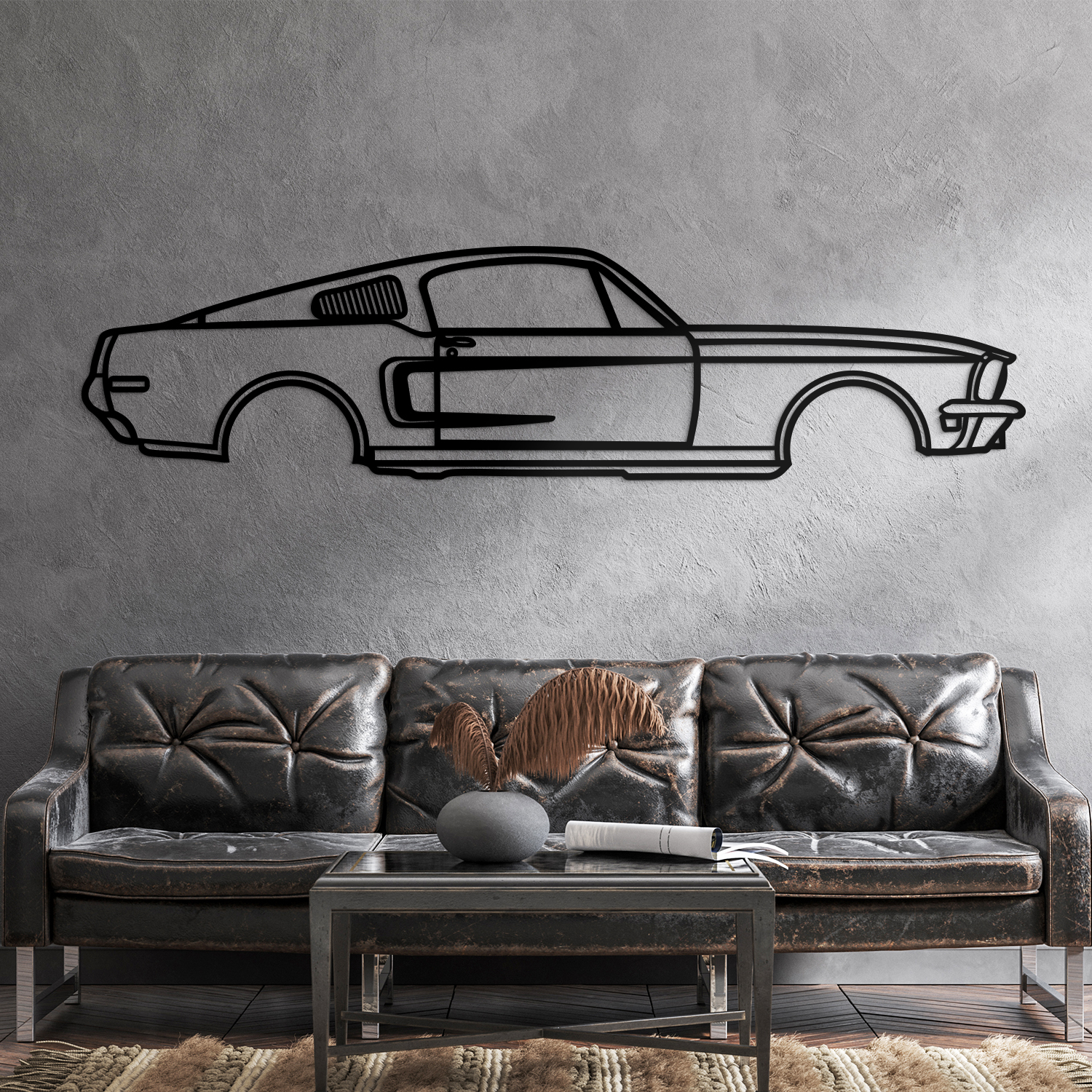 Nástenná silueta auta - Mustang
