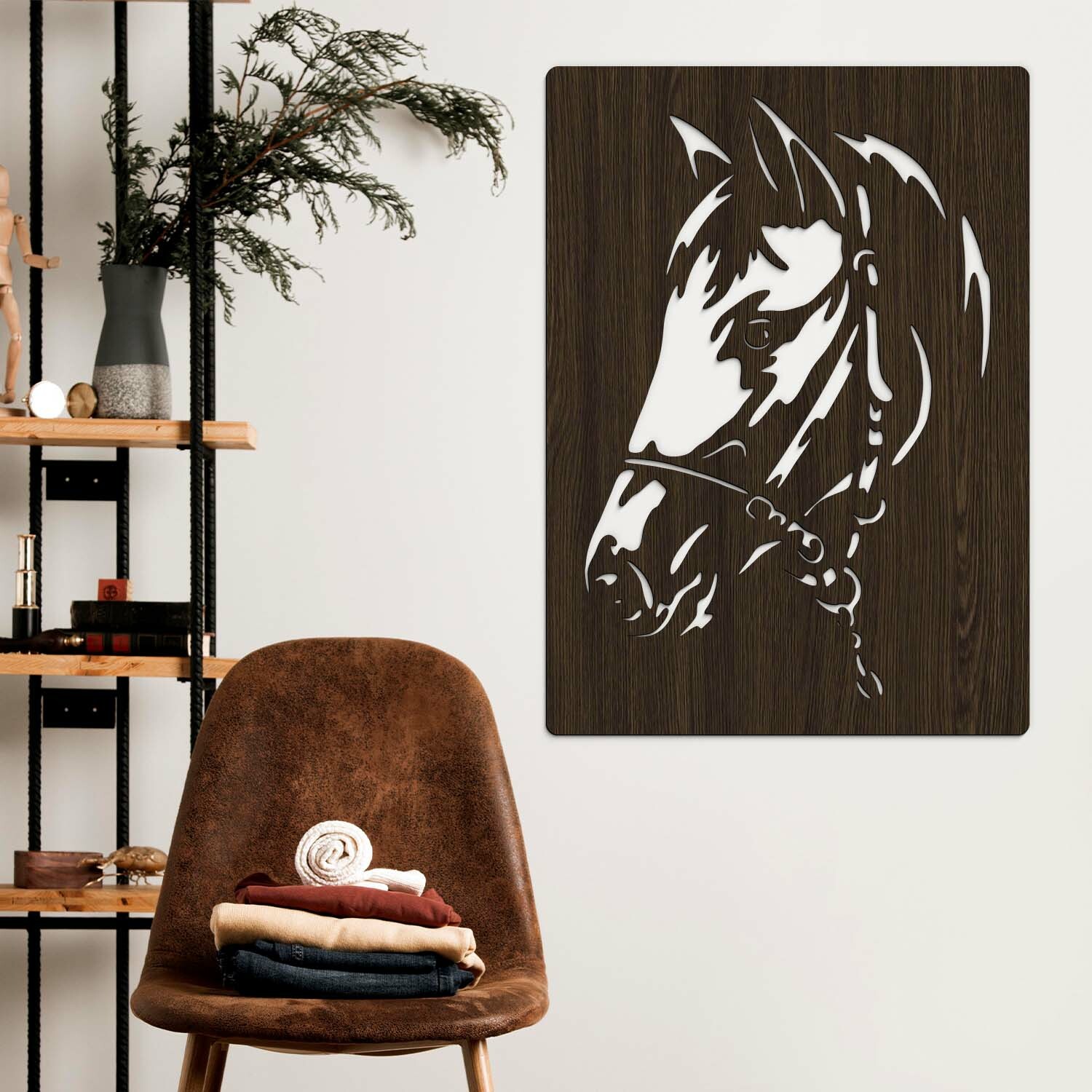 Veľký drevený obraz na stenu - Kôň