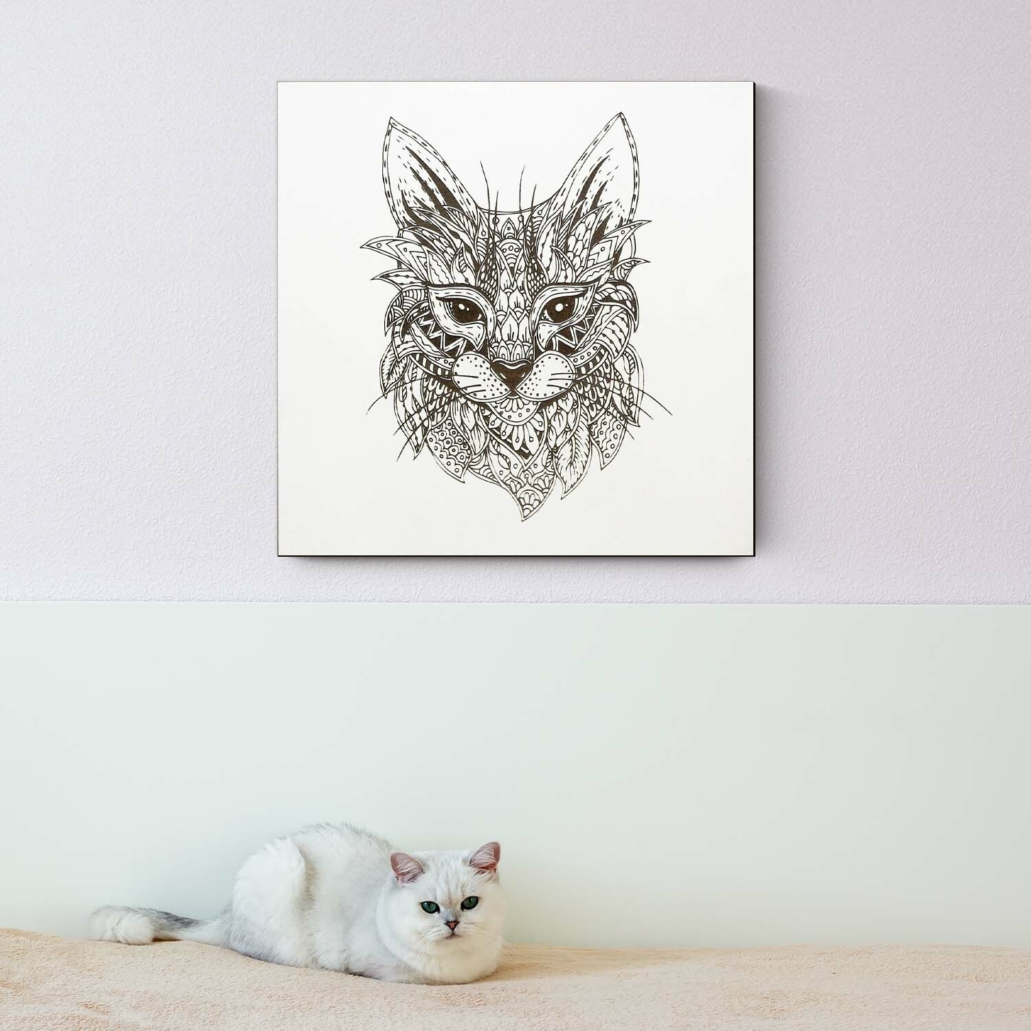 Obraz ze dřeva na stěnu - Kočka