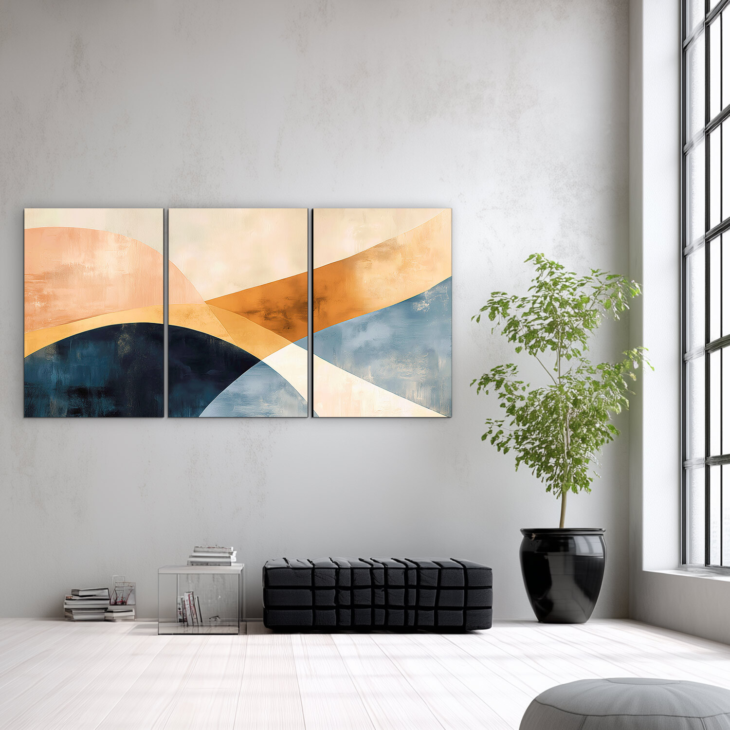 Tablou abstract mare - Axa de aur