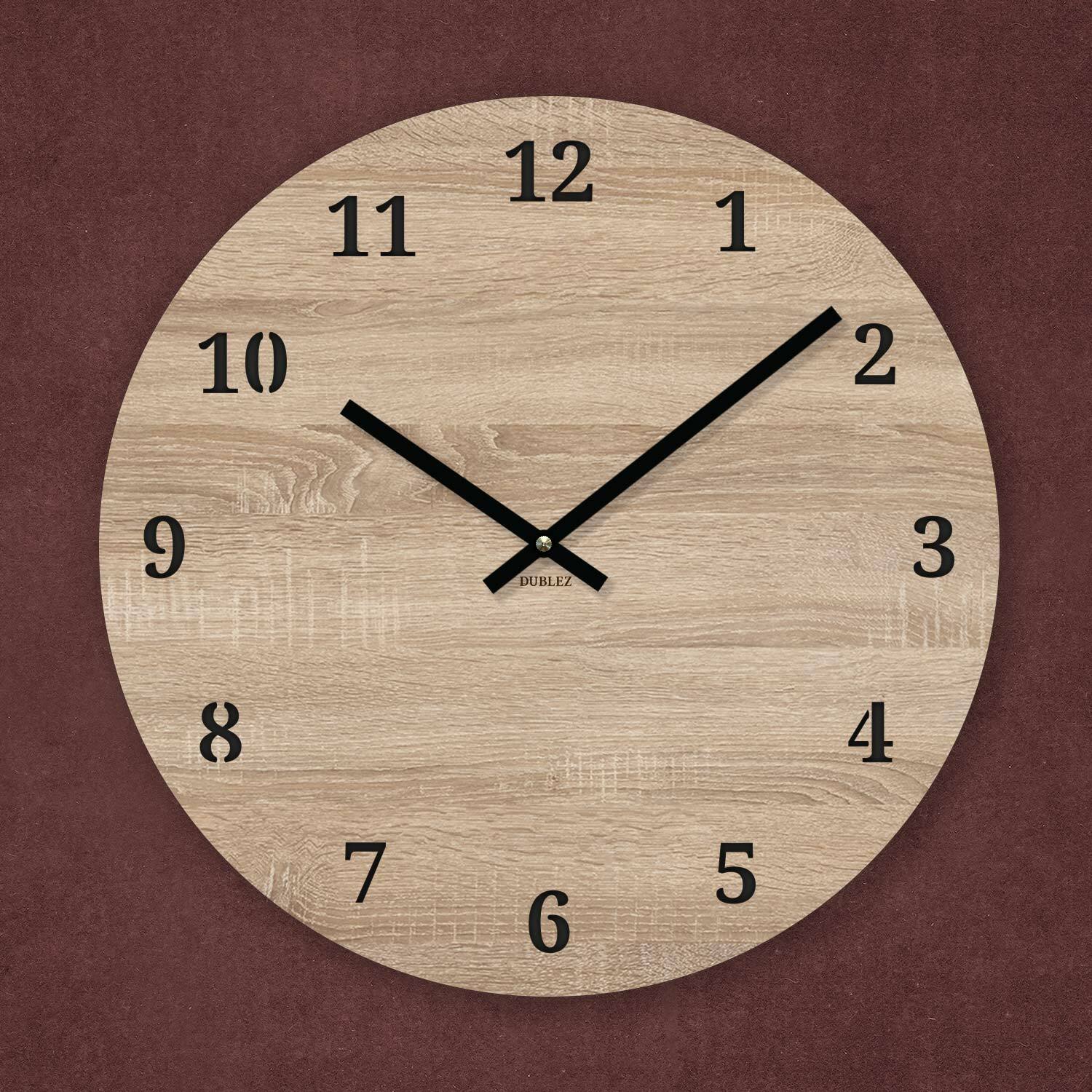 Dizajnové nástenné hodiny - Basic, Dub Sonoma