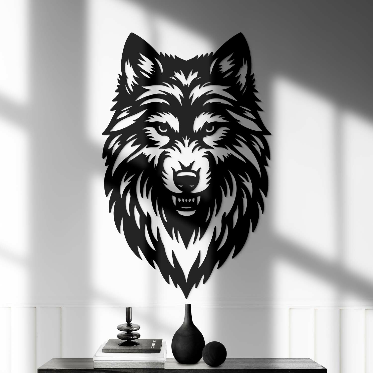Dřevěný obraz - Dravý vlk