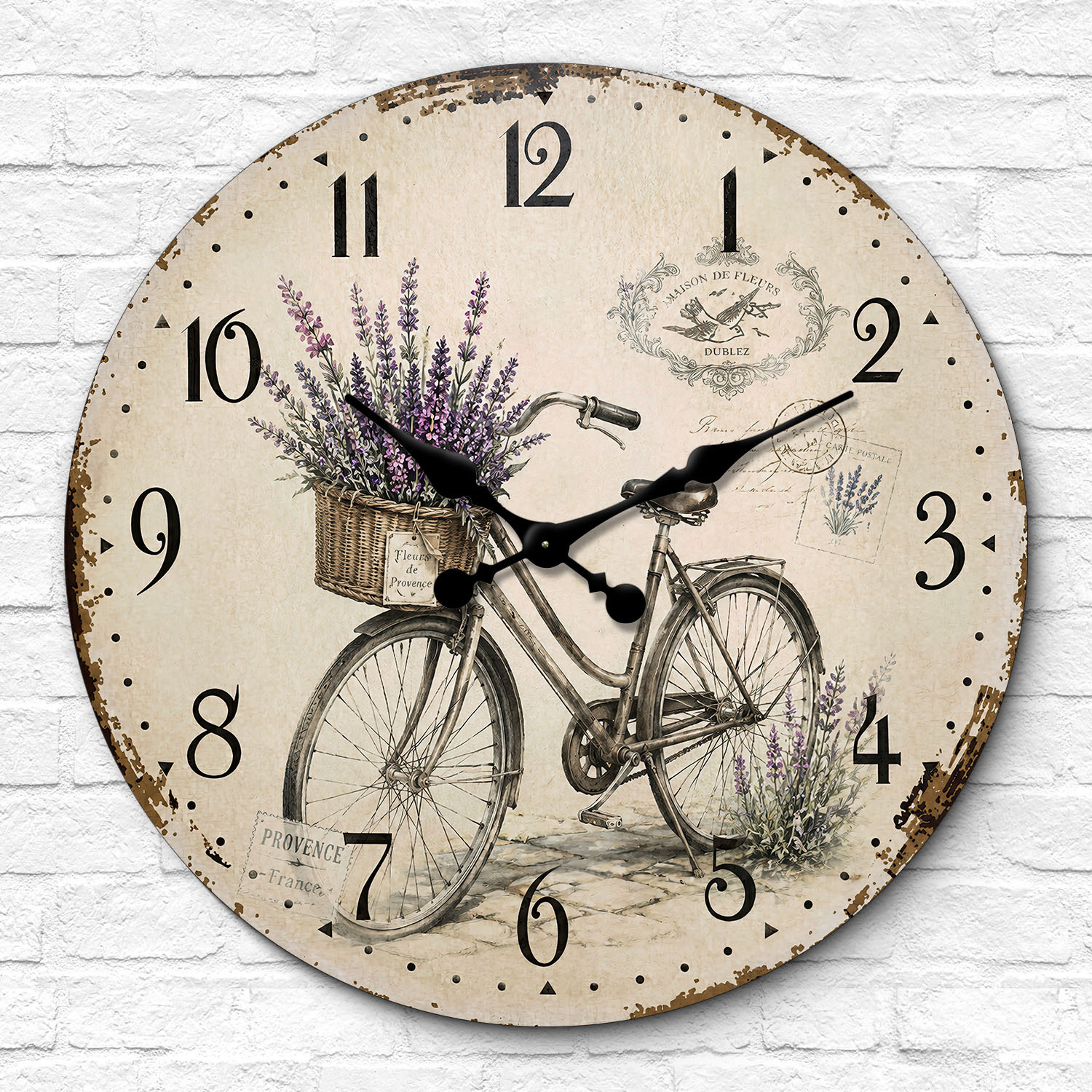 Ceas vintage din lemn - bicicletă franceză