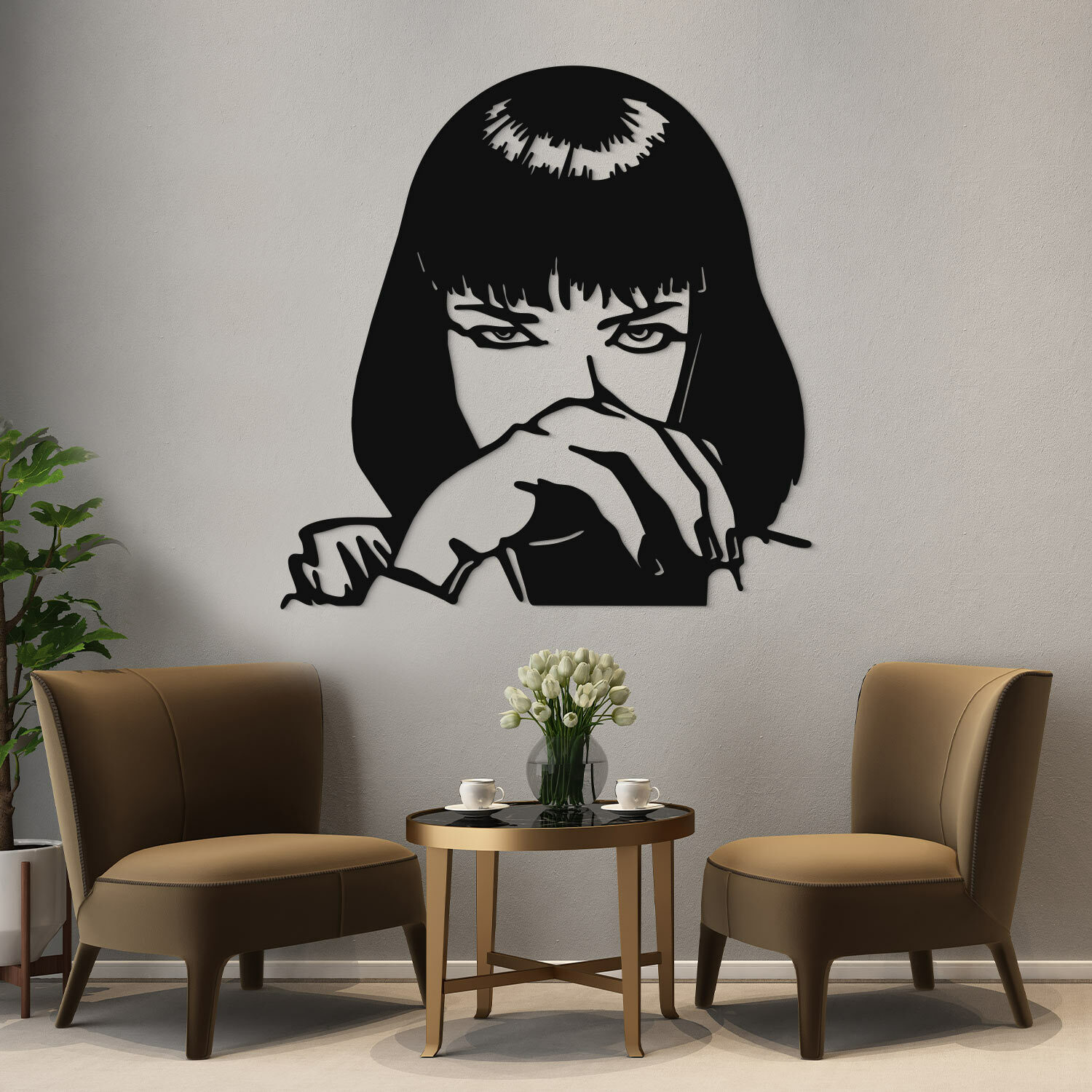 Drevený obraz Pulp Fiction - Mia Wallace