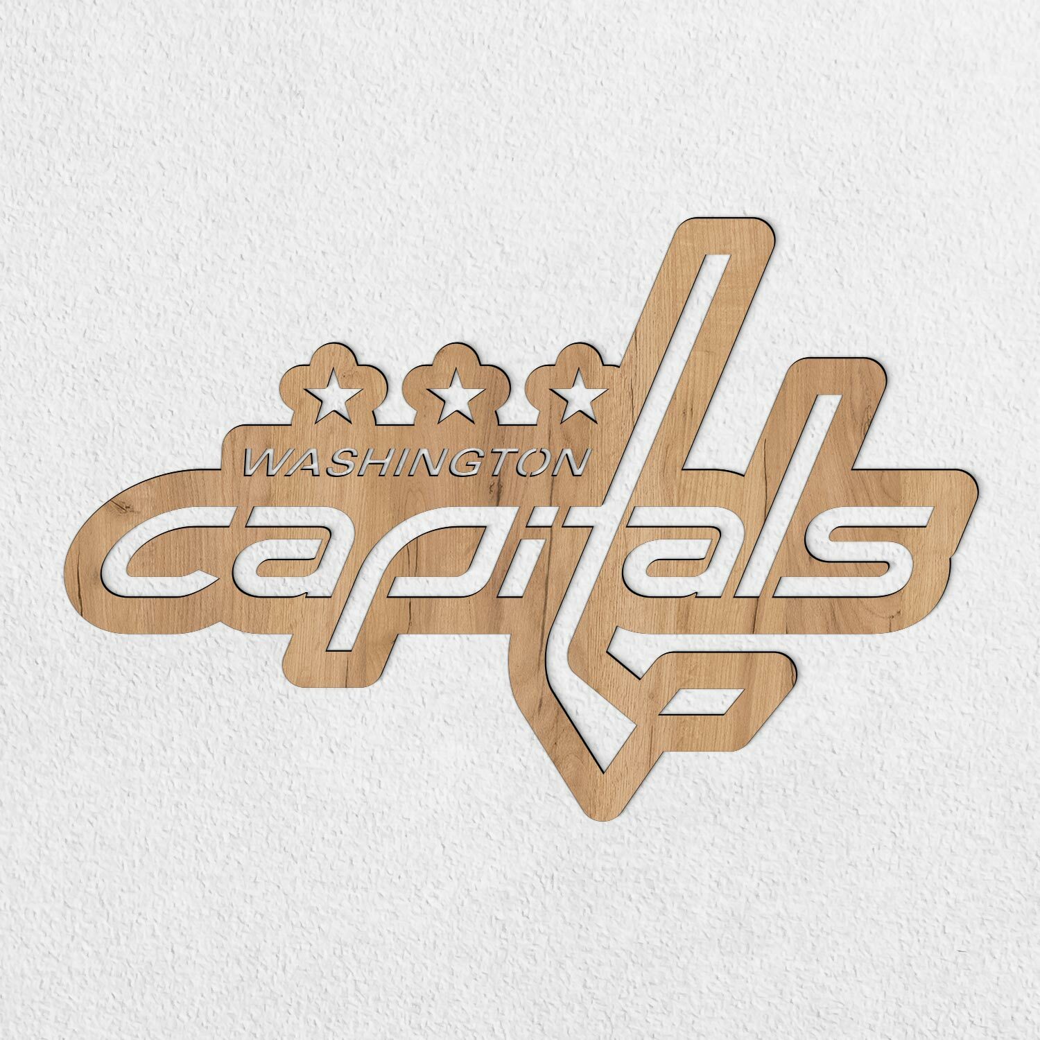 3D Logo NHL na stenu - Washington Capitals, Dub zlatý