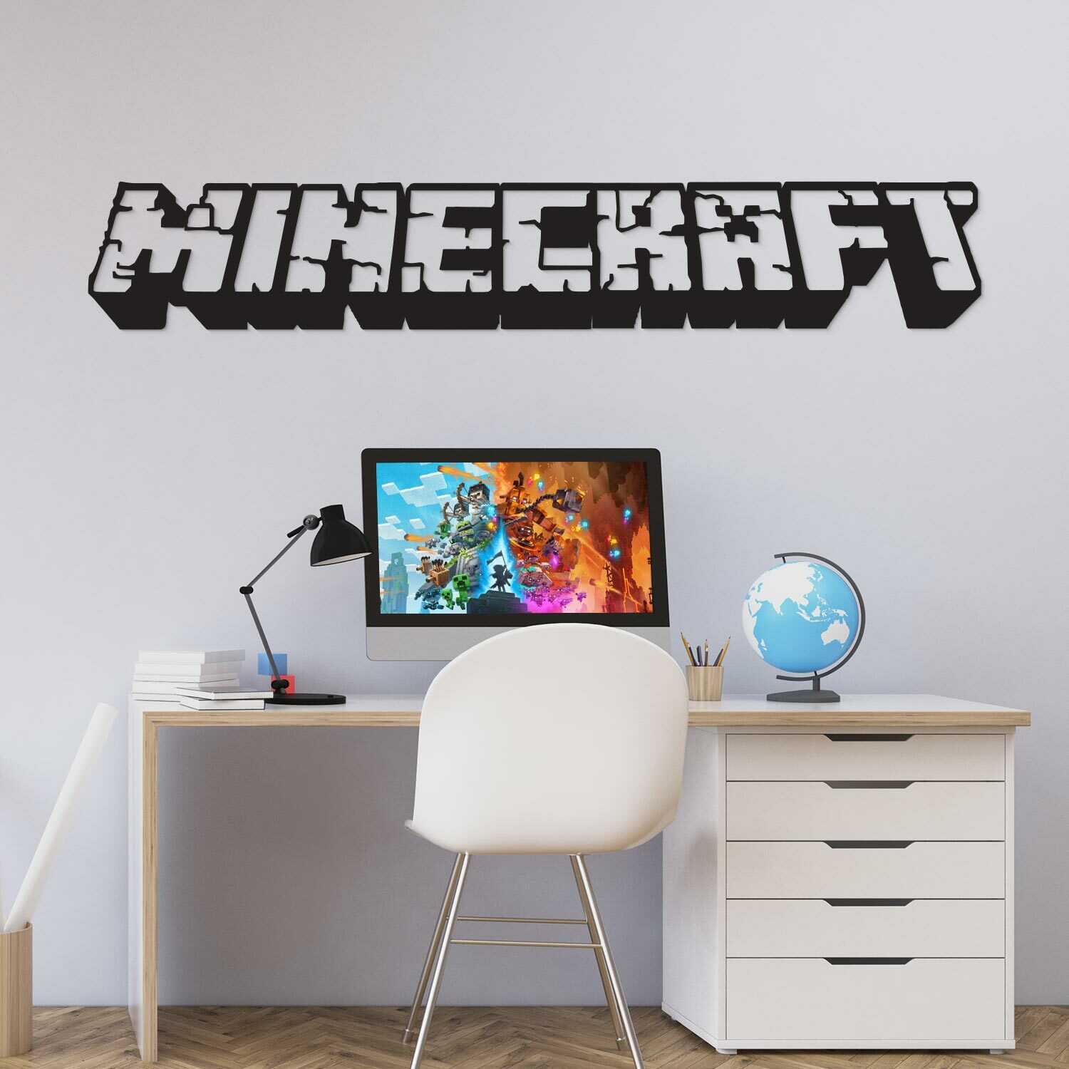 Drevený obraz - Logo Minecraft