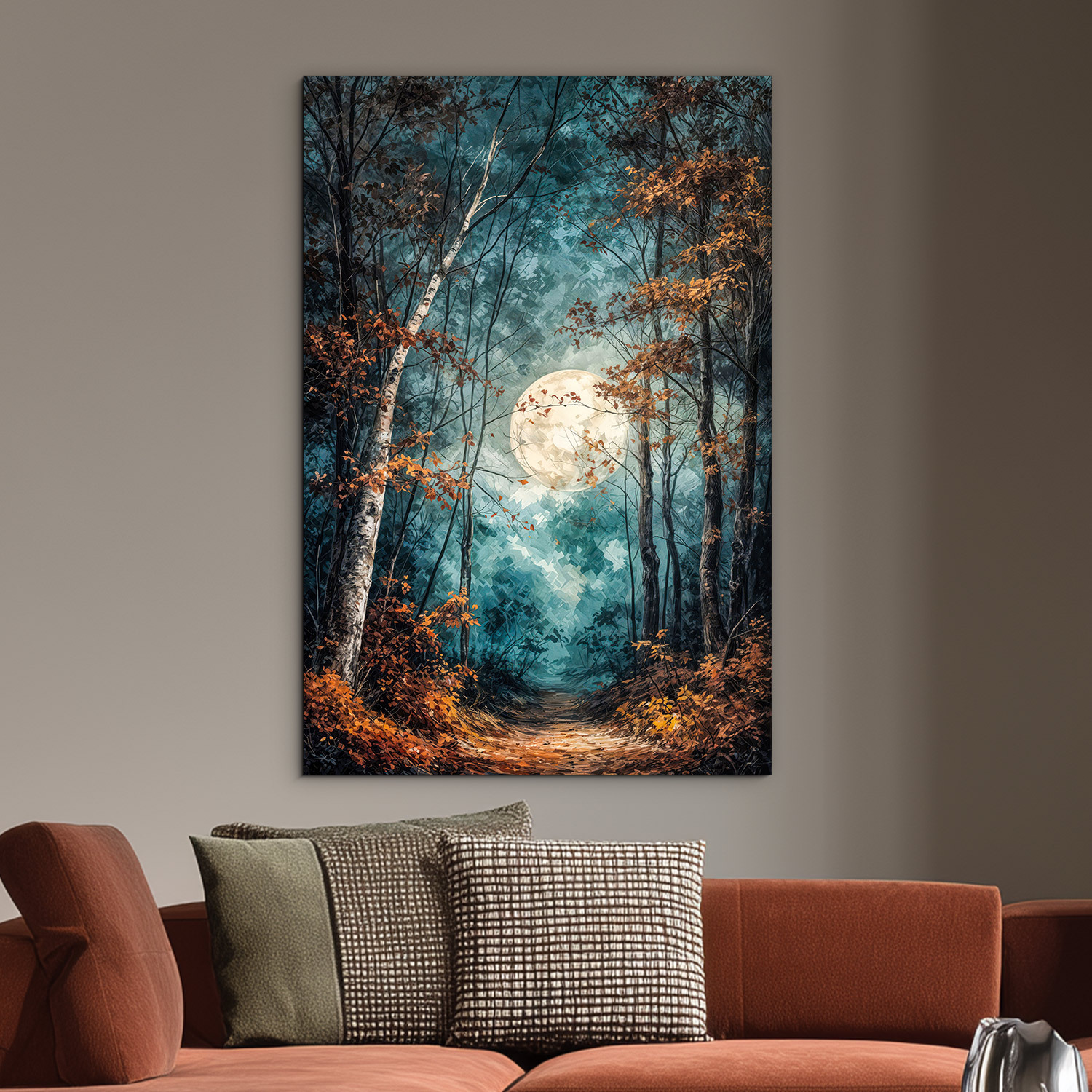 Drevený obraz - Mesačný les
