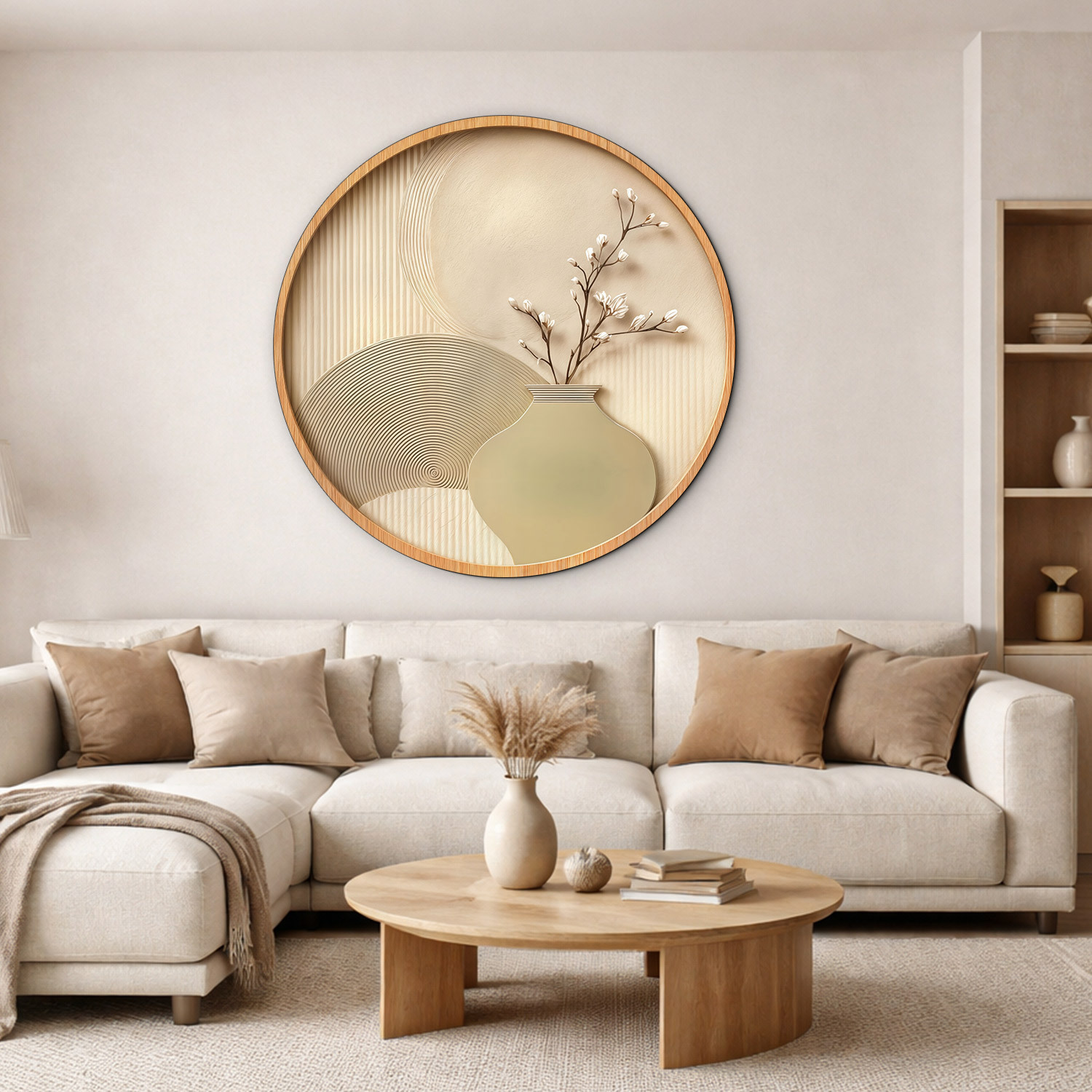 Kruhový zen obraz - Natural