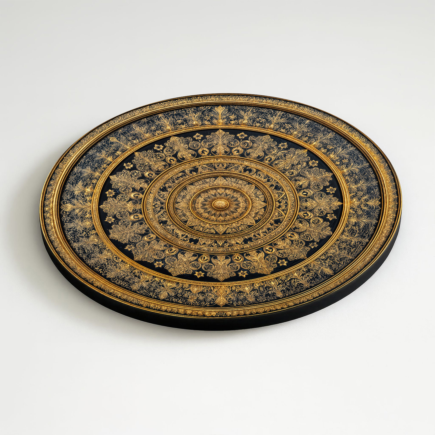 Zlato-čierna mandala na stenu - Royal