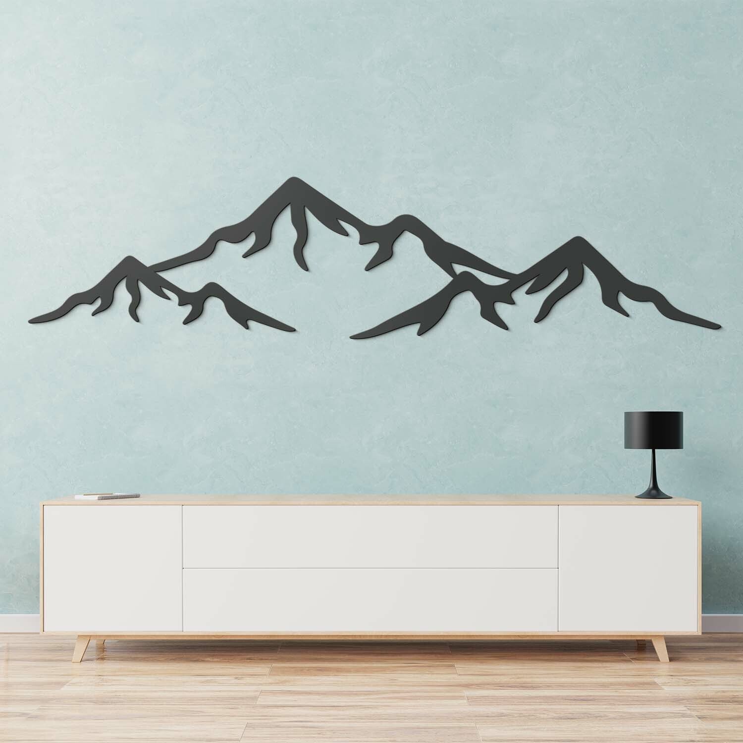Drevený obraz - Hory, Antracitovo-šedá