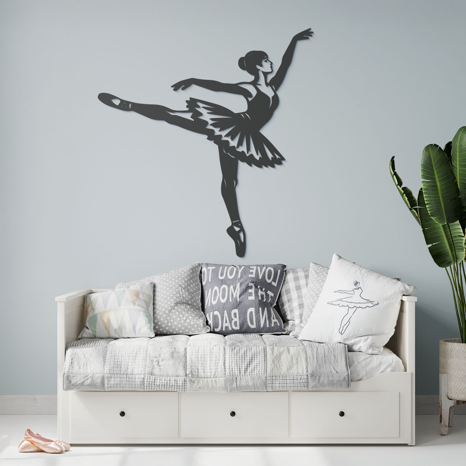 Drevená dekorácia na stenu - Baletka