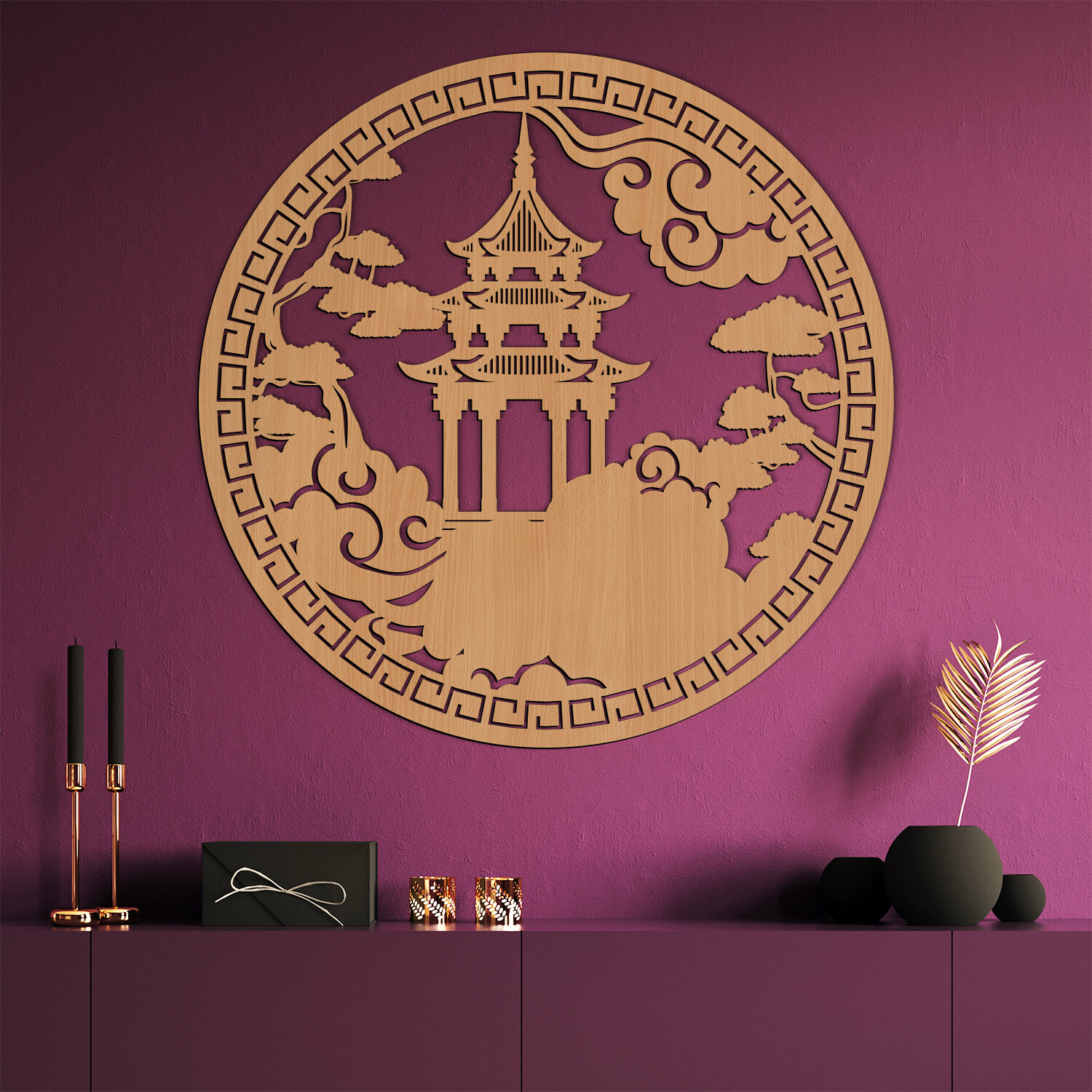 Čínsky obraz - Chrám Pagoda