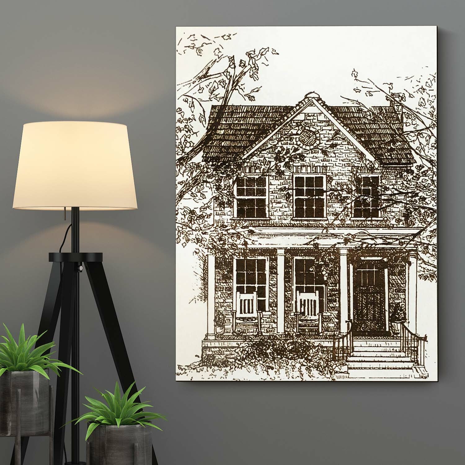 Old house - Gravírovaný obraz