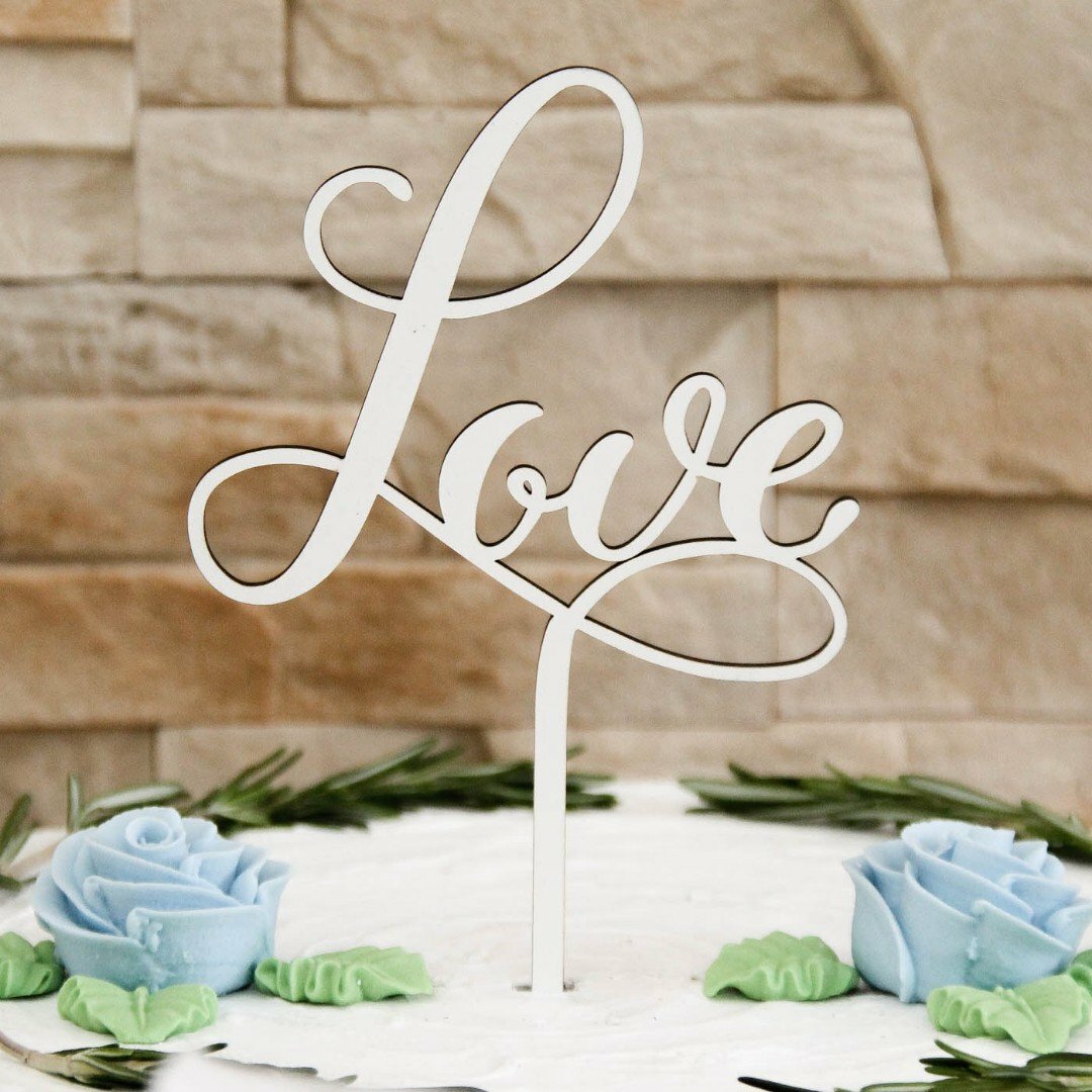 Ozdoba na svatební dort - nápis Love