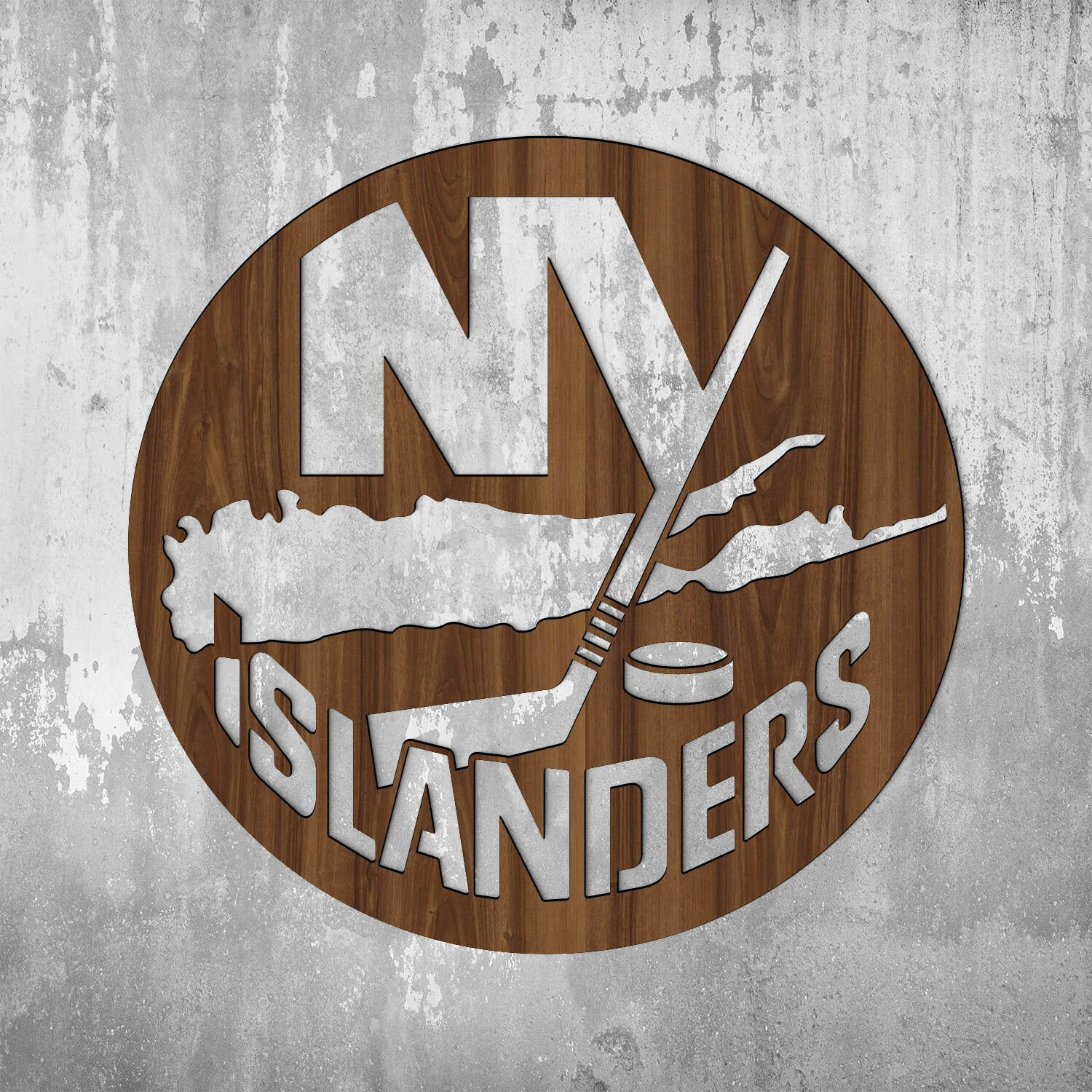 Drevené logo hokeja - New York Islanders