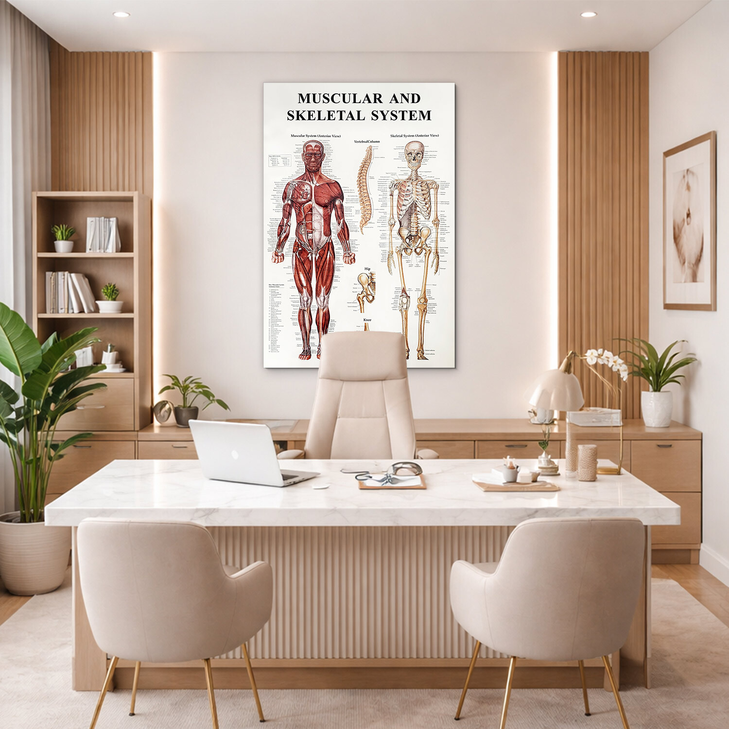 Drevený obraz - Anatomický kostrovo-svalový systém