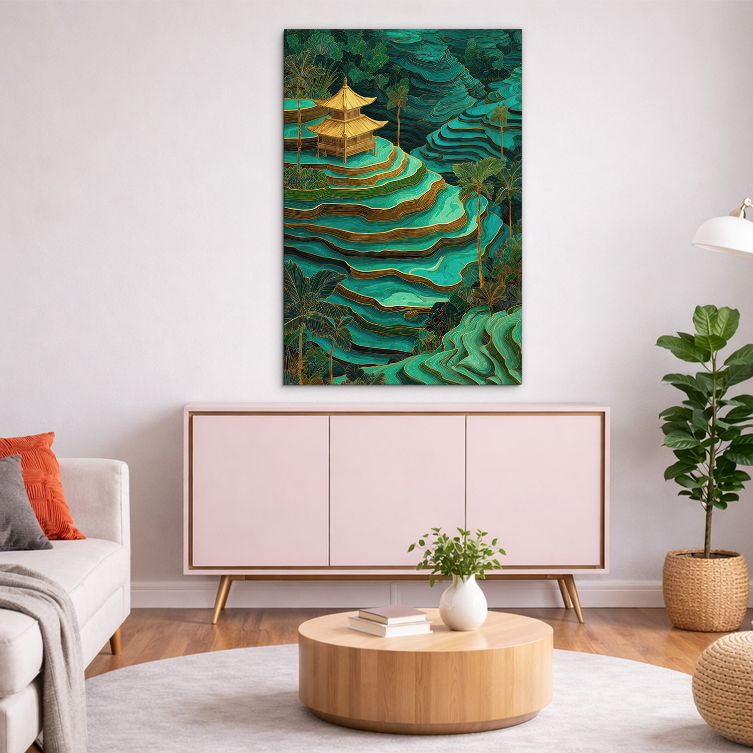 Drevený obraz - Ryžové terasy